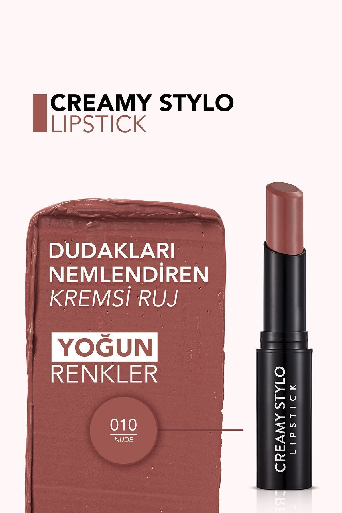 رژ لب استیکی نیمه براق - Creamy Stylo Lipstick -010 Nude-8682536013703