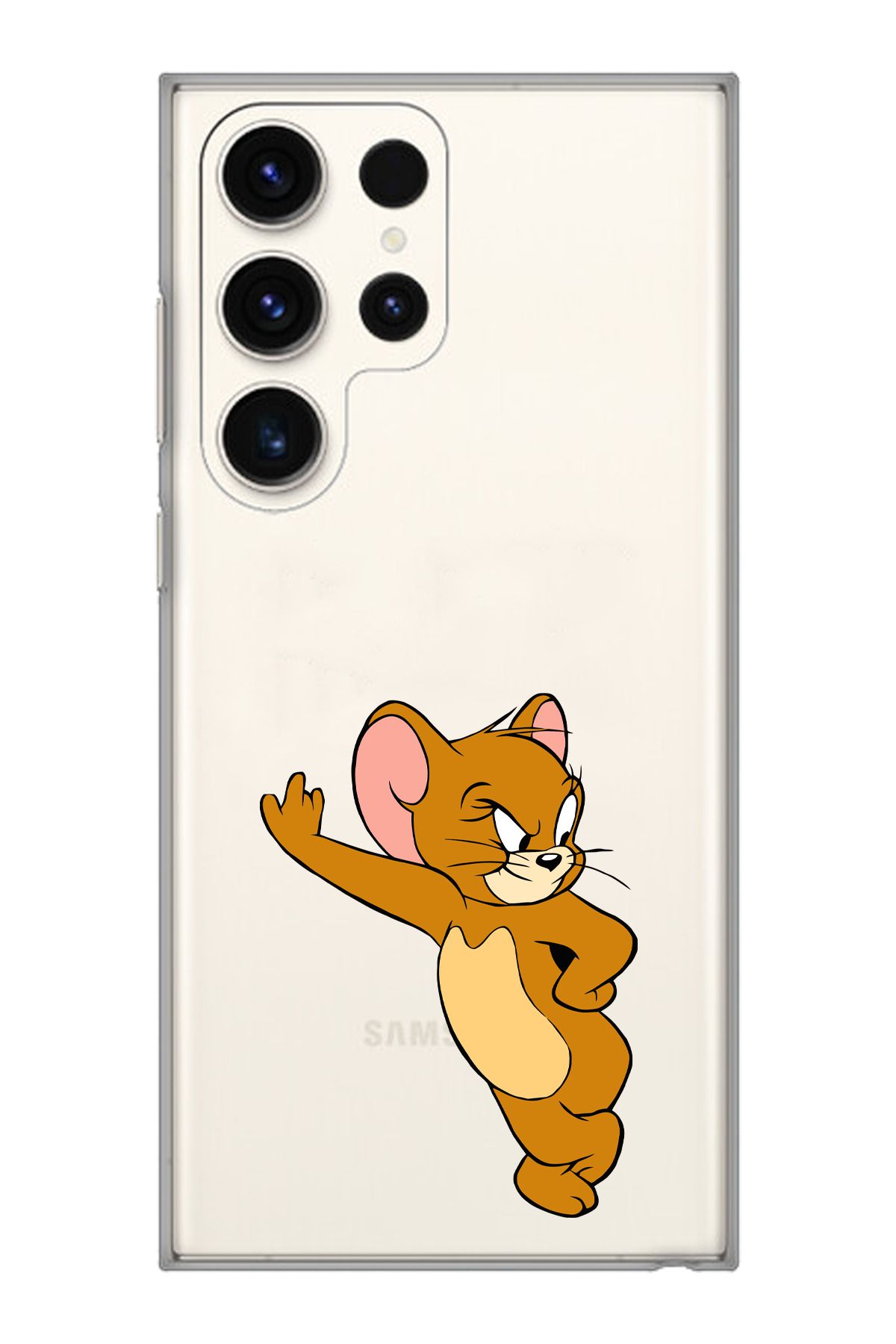 moonset Samsung Galaxy S25 Ultra Uyumlu Jerry Tasarımlı Baskılı Şeffaf Telefon Kılıfı