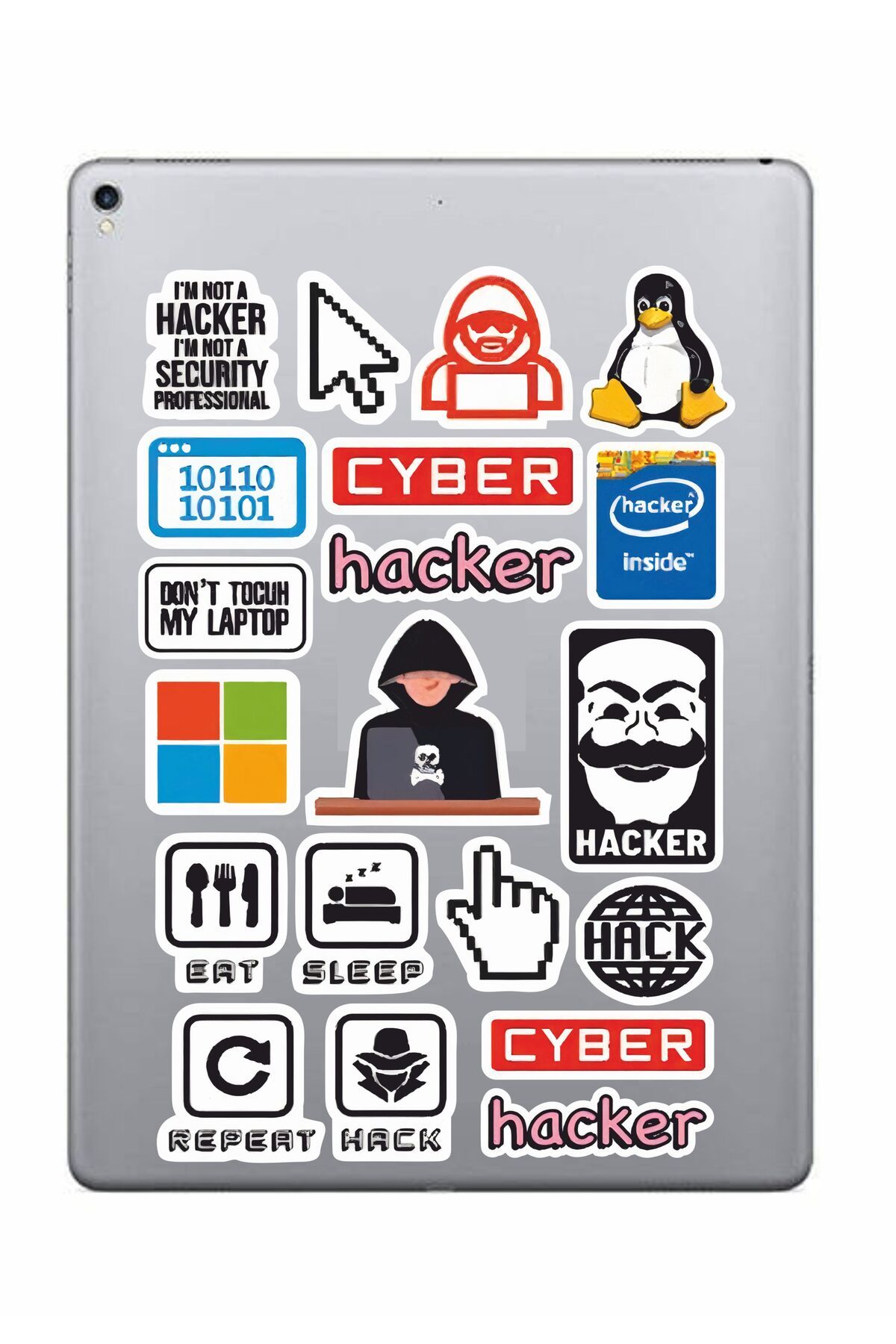 hediyenebak Hacker Sticker Seti | Laptop Ajanda PC Tablet Telefon Defter Etiket Bullet Journal