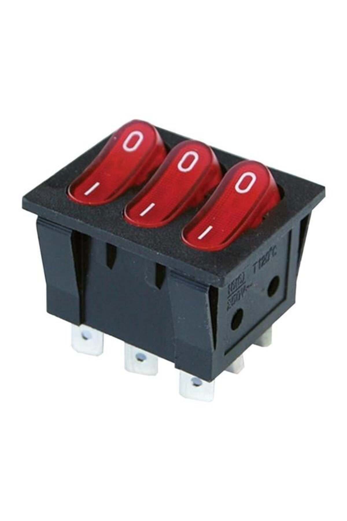 Pİ GLOBAL Powermaster Üçlü Işıklı Anahtar On-Off 9P (Ic-135)
