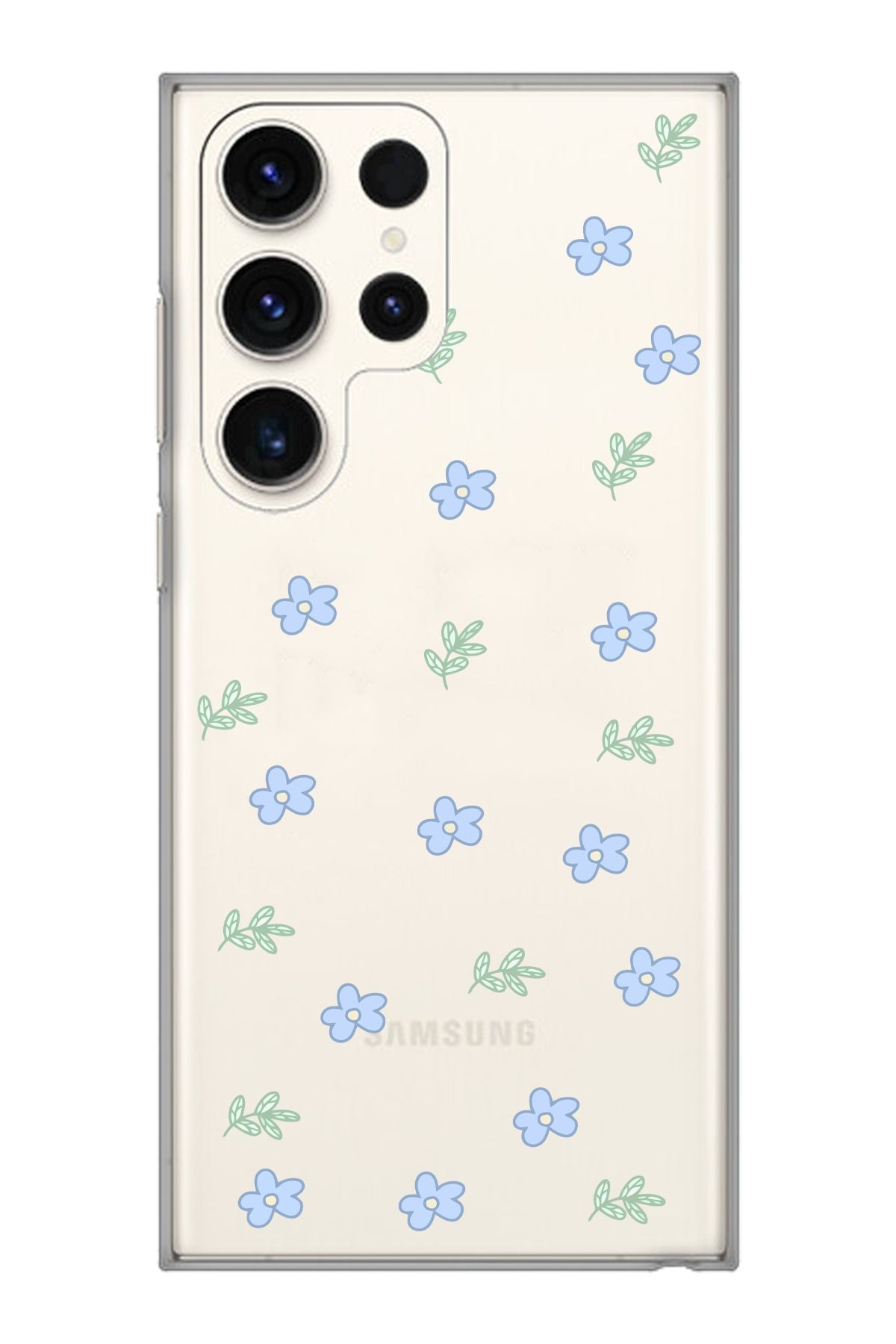 moonset Samsung Galaxy S25 Ultra Uyumlu Çiçekler Tasarımlı Baskılı Şeffaf Telefon Kılıfı