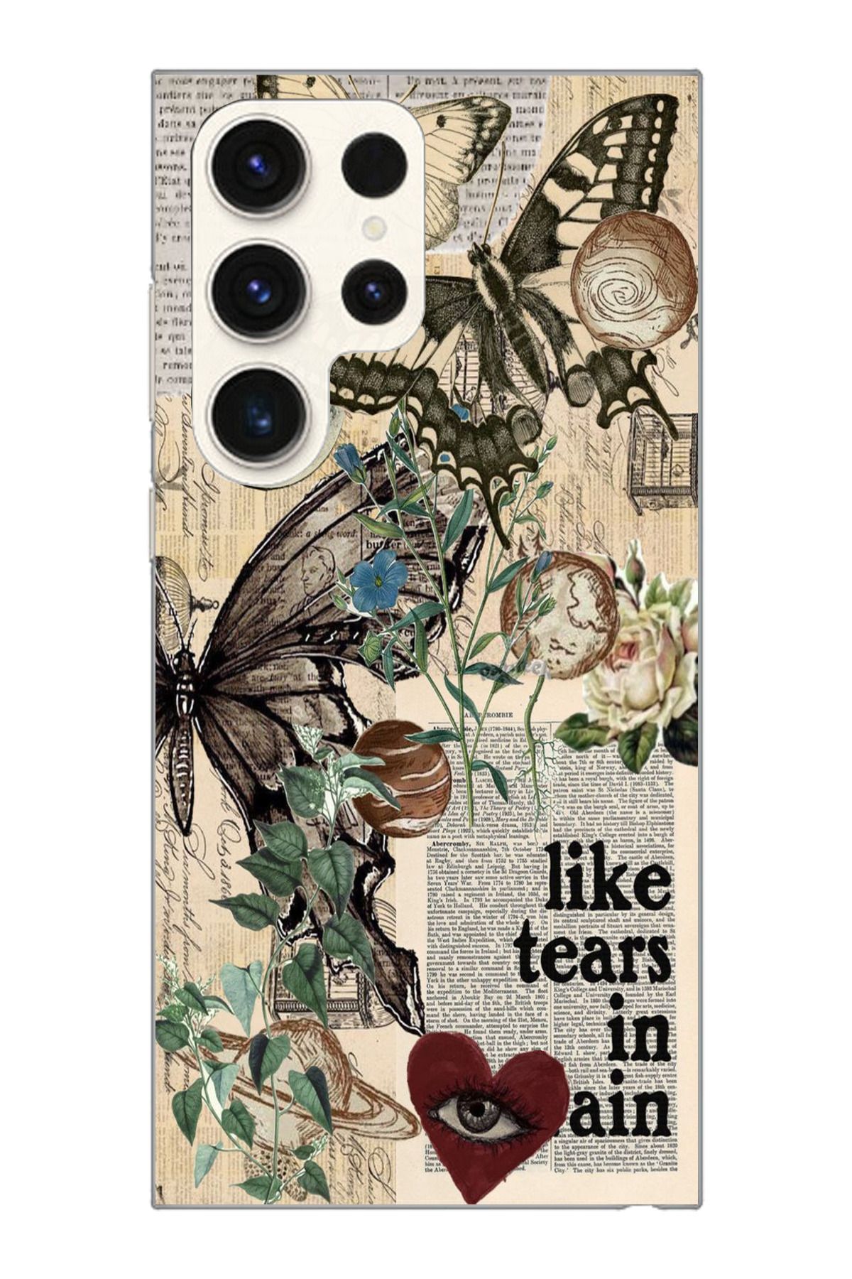 moonset Samsung Galaxy S25 Ultra Uyumlu Like Tears Tasarımlı Baskılı Şeffaf Telefon Kılıfı