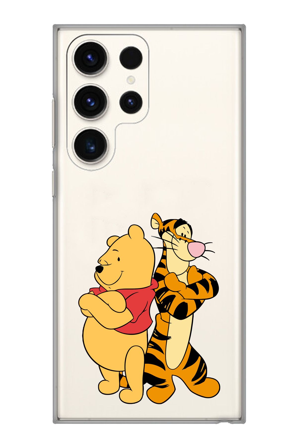 moonset Samsung Galaxy S22 Ultra Uyumlu Winnie Tasarımlı Baskılı Şeffaf Telefon Kılıfı