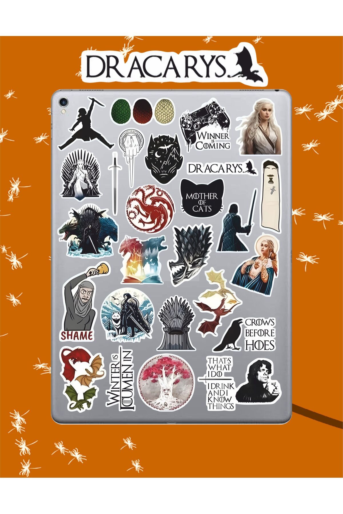 hediyenebak Game of Thrones Seri 4 Sticker Seti | Laptop Ajanda PC Tablet Telefon Defter Etiket Bullet Journal