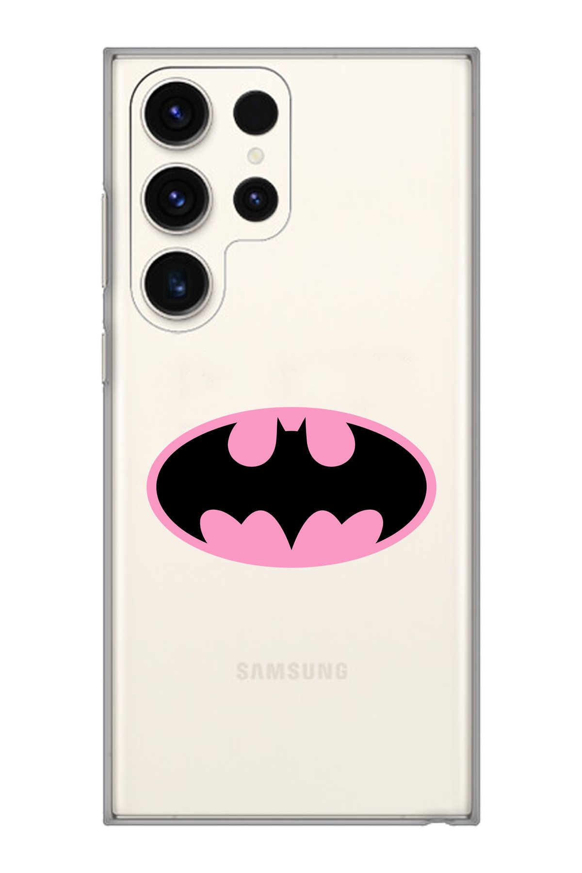 moonset Samsung Galaxy S22 Ultra Uyumlu Yarasa Tasarımlı Baskılı Şeffaf Telefon Kılıfı