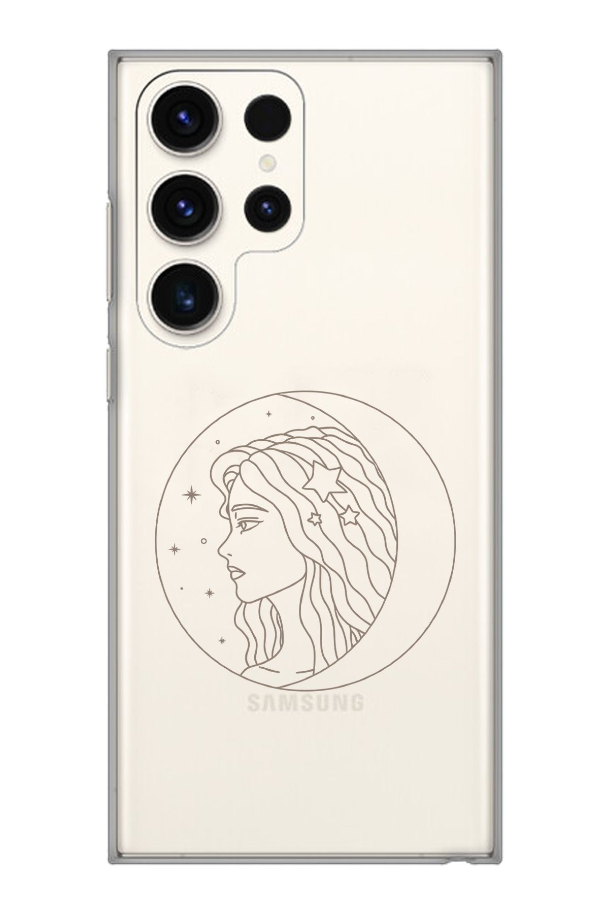 moonset Samsung Galaxy S22 Ultra Uyumlu Sanat Tasarımlı Baskılı Şeffaf Telefon Kılıfı