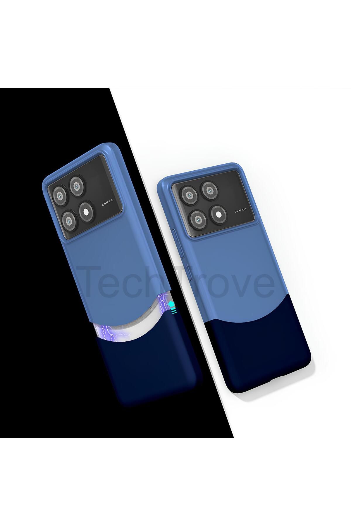 TechTrove Poco X6 Pro Kılıf Mıknatıslı Çift Bölmeli Ultra İnce Lüks Kapak