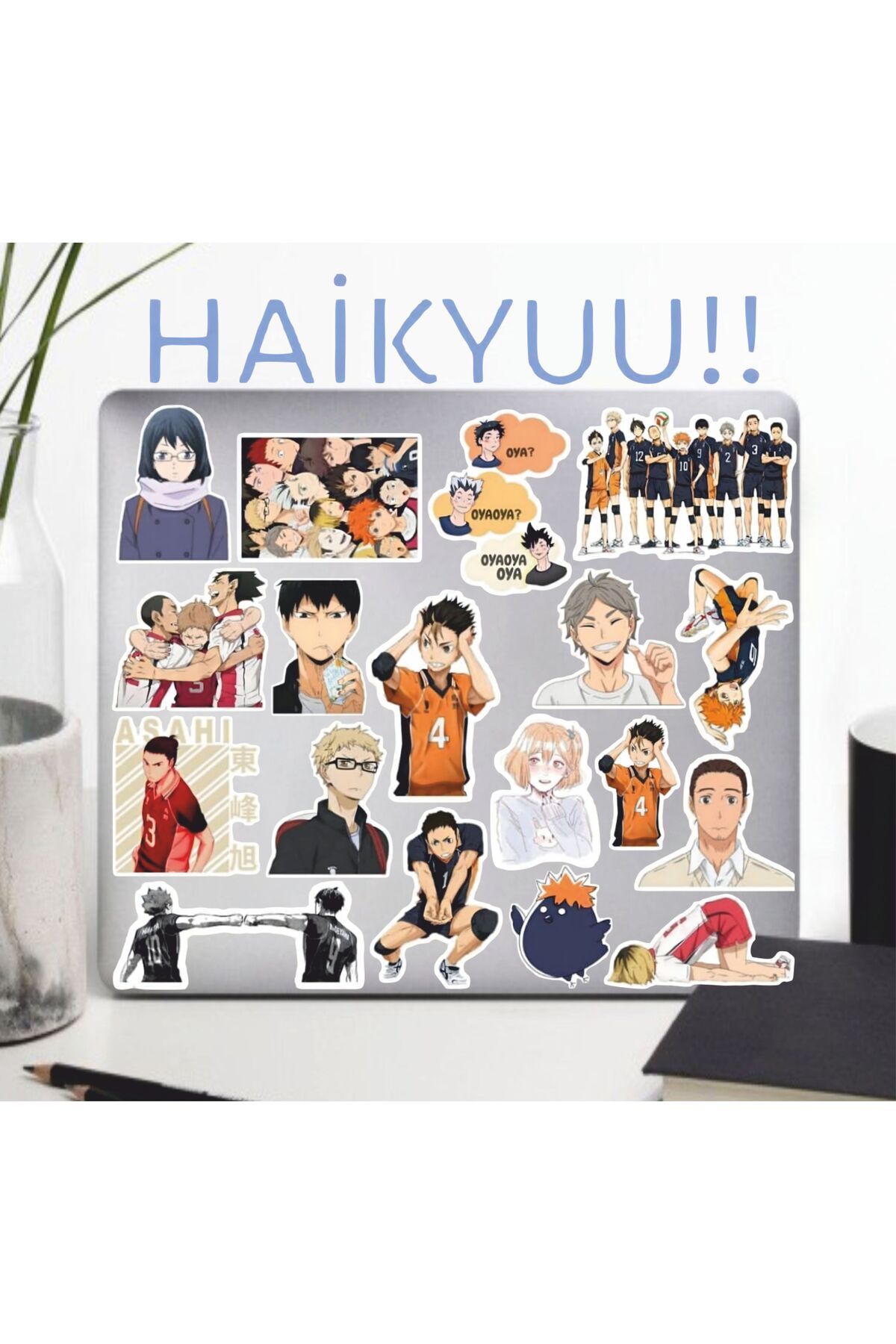 hediyenebak Haikyuu Sticker Seti | Laptop Ajanda PC Tablet Telefon Defter Etiket Bullet Journal