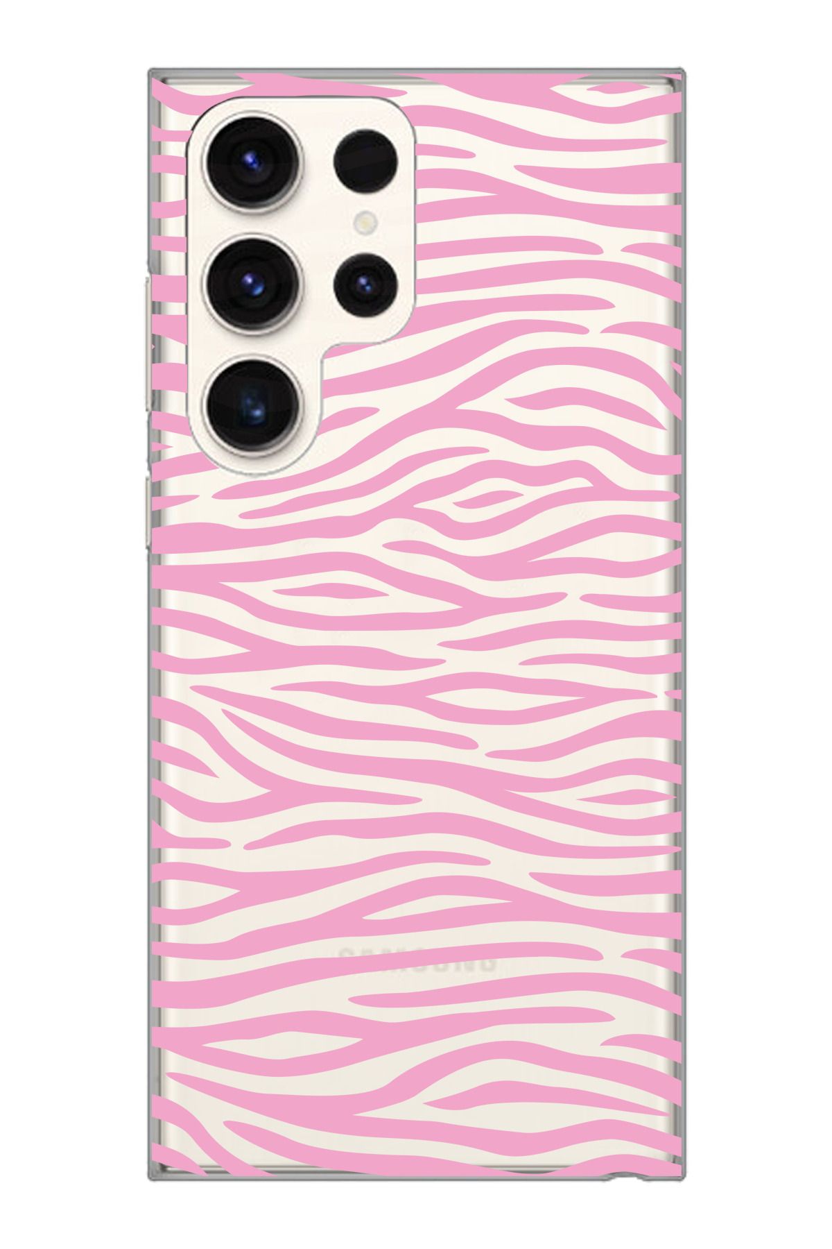 moonset Samsung Galaxy S25 Ultra Uyumlu Zebra Desen Tasarımlı Baskılı Şeffaf Telefon Kılıfı