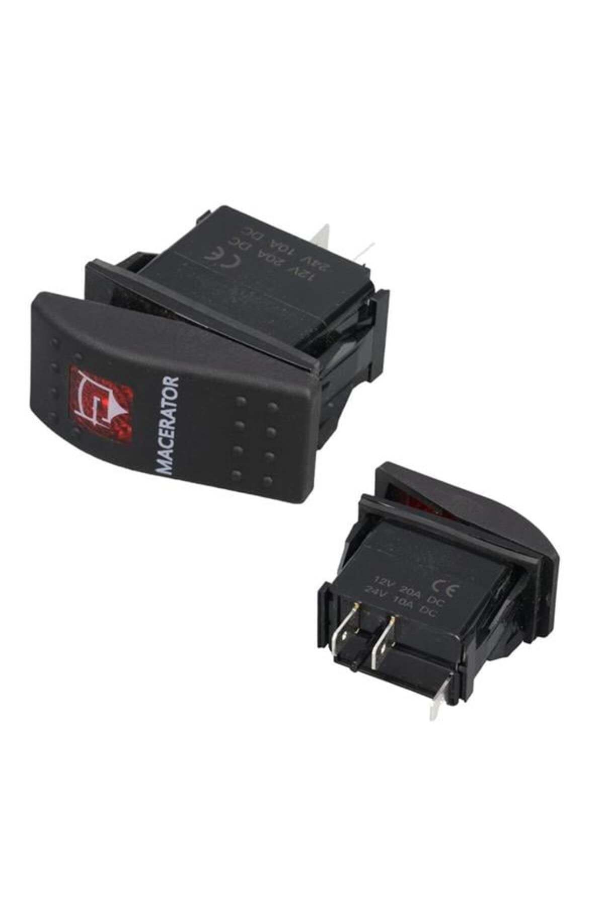 Pİ GLOBAL Powermaster Macaratör Sembollü Işıklı 3 Pinli On-Off 12-24V Marin Switch