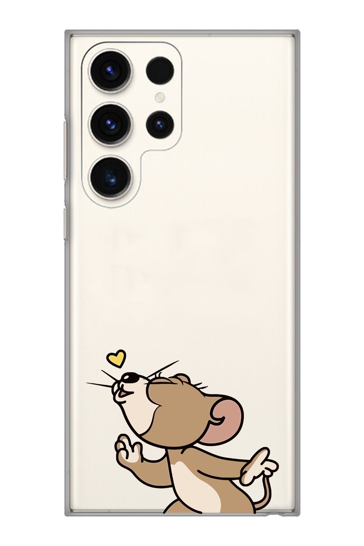 moonset Samsung Galaxy S23 Ultra Uyumlu Jerry Tasarımlı Baskılı Şeffaf Telefon Kılıfı