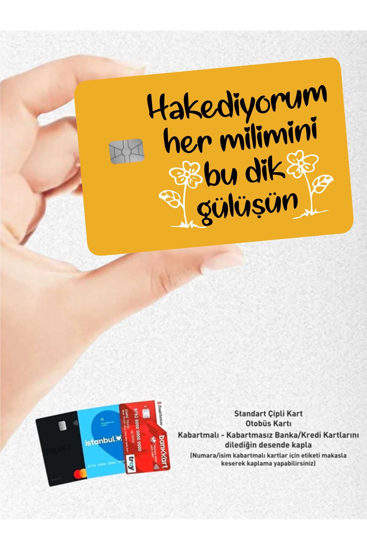 hediyenebak Hakediyorum Her Milimini Tasarımlı | Kart Kaplama Stickeri | Kredi/Banka Kartı Için Uyumlu