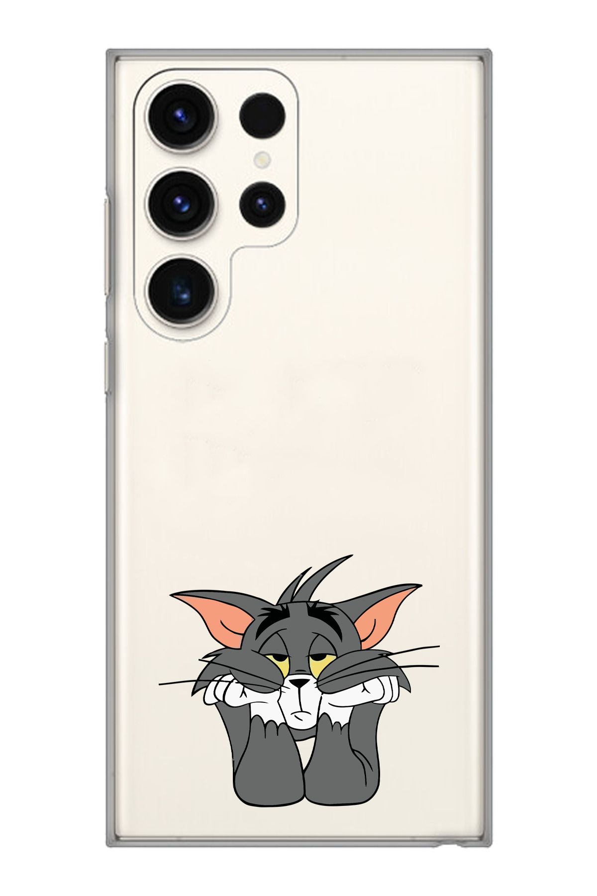 moonset Samsung Galaxy S23 Ultra Uyumlu Tom Tasarımlı Baskılı Şeffaf Telefon Kılıfı
