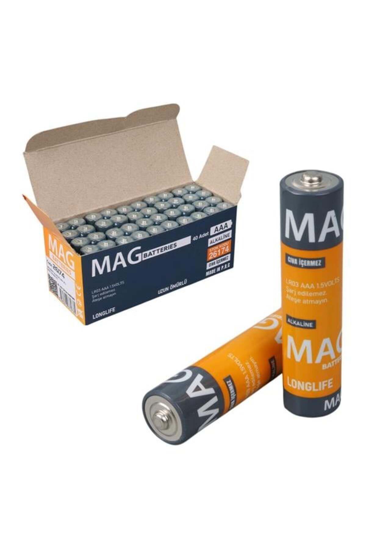 robotrend Mag Batteries Mg-26174 Alkalin Aaa 40'Lı İnce Kalem Pil Kumanda Pili (Aaa, Lr03, Am-4)