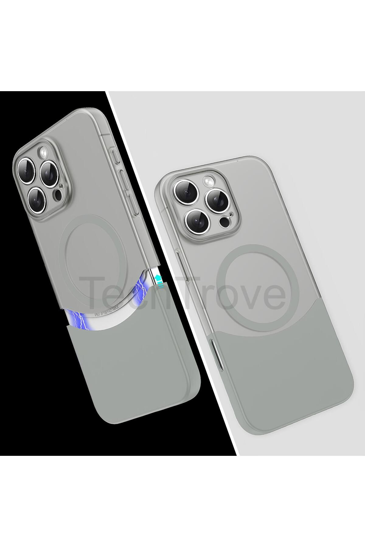 TechTrove Apple iPhone 16 Pro Kılıf MagSafe Şarj Özellikli Mıknatıslı Çift Bölmeli Ultra İnce Lüks Kapak