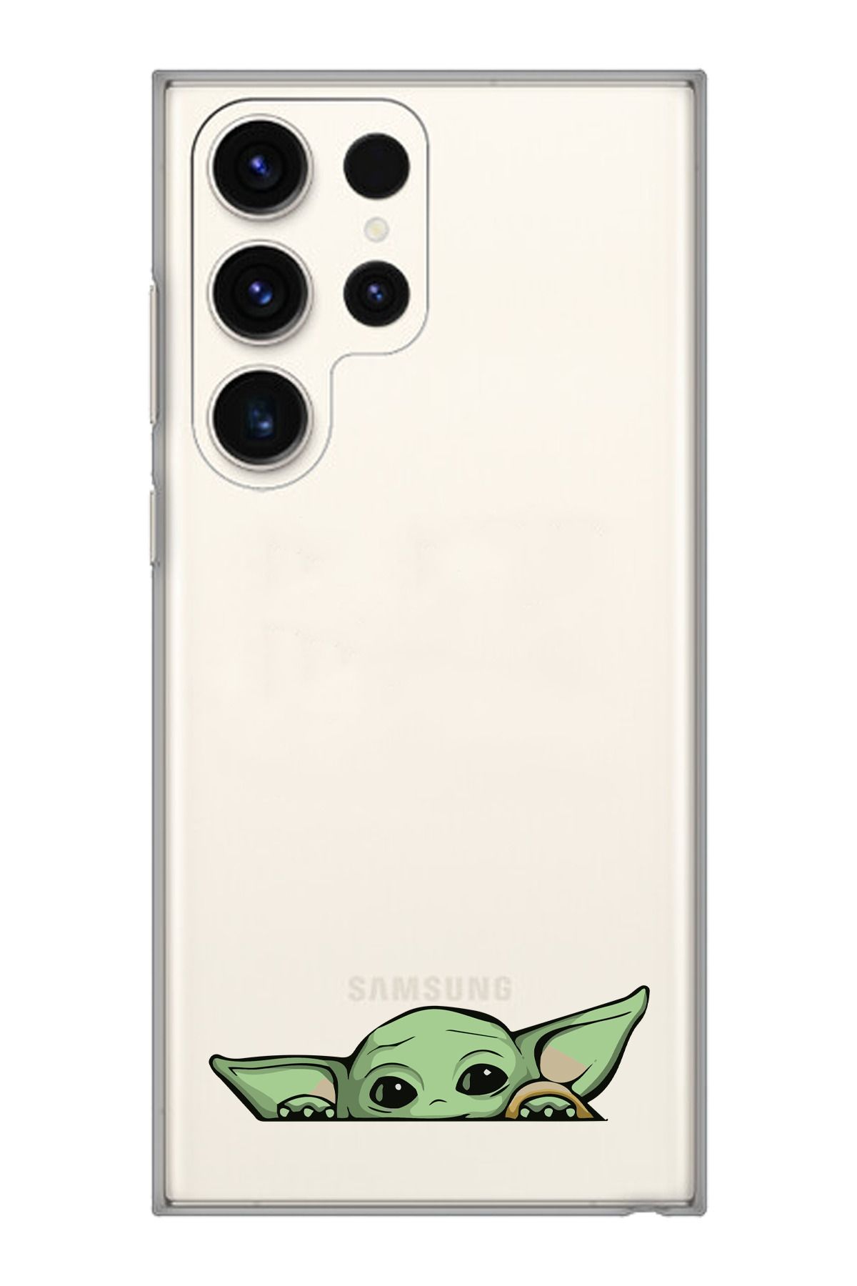 moonset Samsung Galaxy S23 Ultra Uyumlu Yoda Tasarımlı Baskılı Şeffaf Telefon Kılıfı