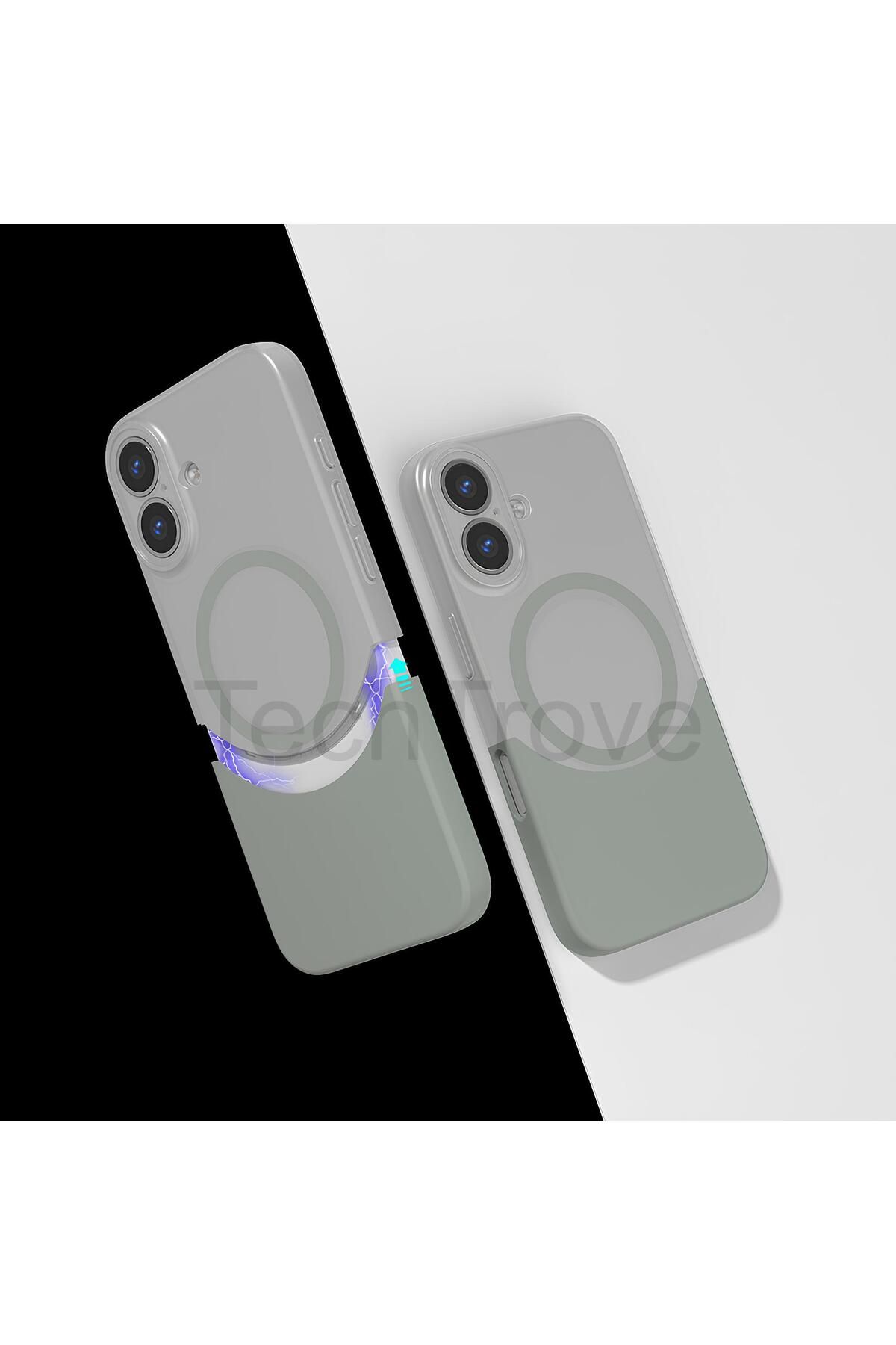 TechTrove Apple iPhone 16 Plus Kılıf MagSafe Şarj Özellikli Mıknatıslı Çift Bölmeli Ultra İnce Lüks Kapak