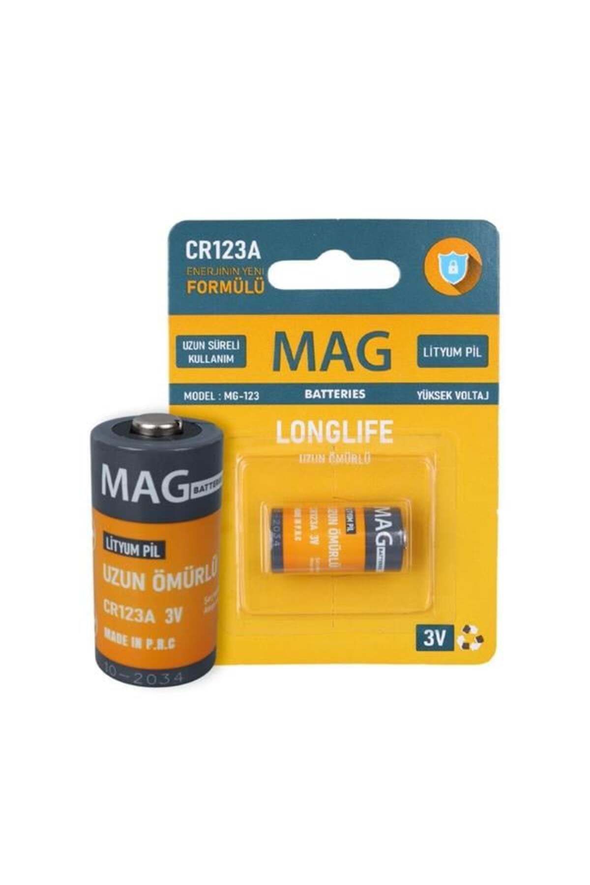 robotrend Mag Batteries Mg-123 Cr123A 3 Volt Lityum Fotoğraf Makinesi Pili Tekli Blister