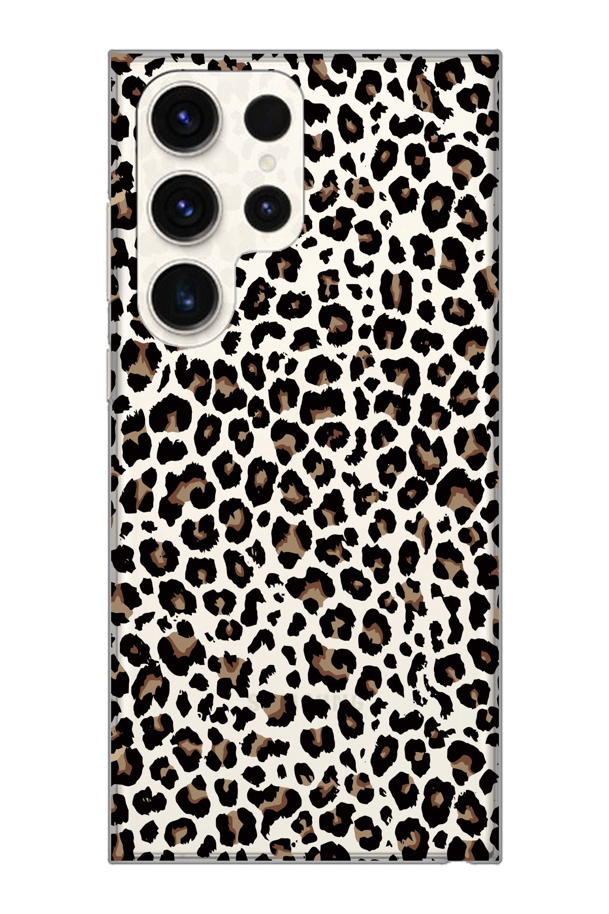 moonset Samsung Galaxy S24 Ultra Uyumlu Leopar Tasarımlı Baskılı Şeffaf Telefon Kılıfı