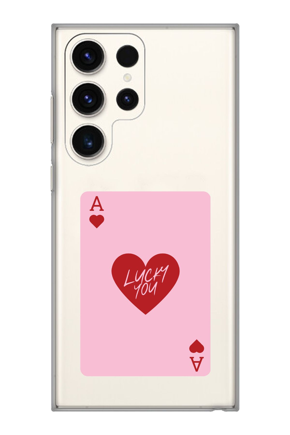 moonset Samsung Galaxy S25 Ultra Uyumlu Lucky You Kart Tasarımlı Baskılı Şeffaf Telefon Kılıfı