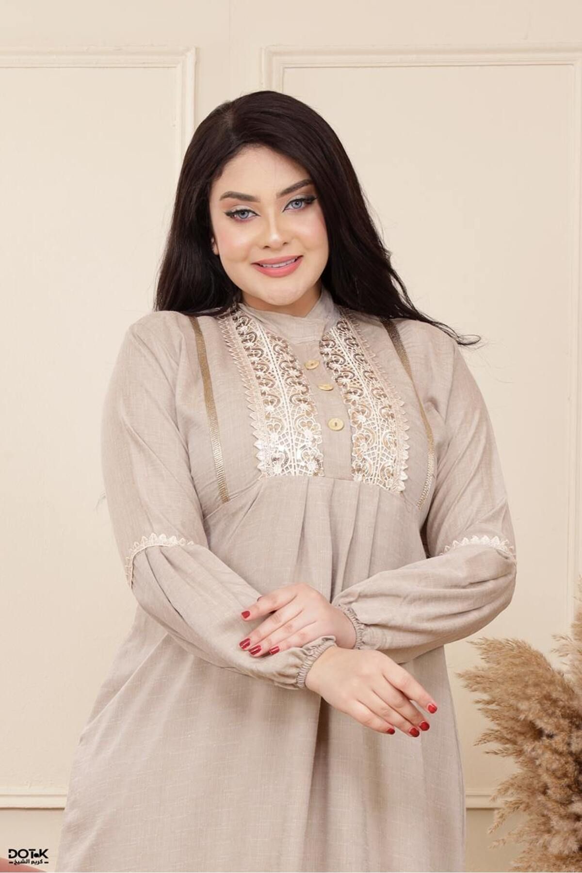 Generies-Linen abaya made of light and comfortable linen material with an elegant and modern design, ideal for everyday use 3