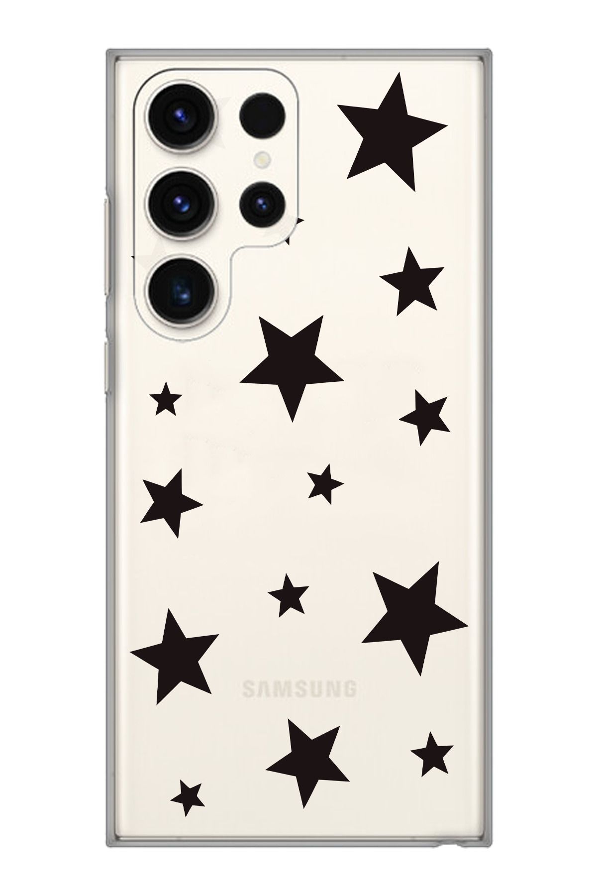 moonset Samsung Galaxy S25 Ultra Uyumlu Yıldızlar Tasarımlı Baskılı Şeffaf Telefon Kılıfı