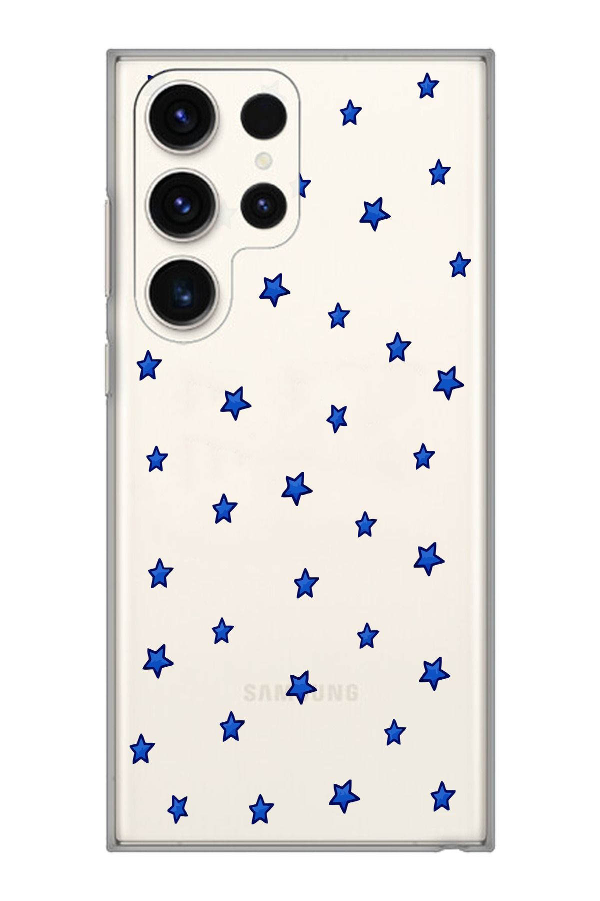 moonset Samsung Galaxy S24 Ultra Uyumlu Minik Yıldızlar Tasarımlı Baskılı Şeffaf Telefon Kılıfı