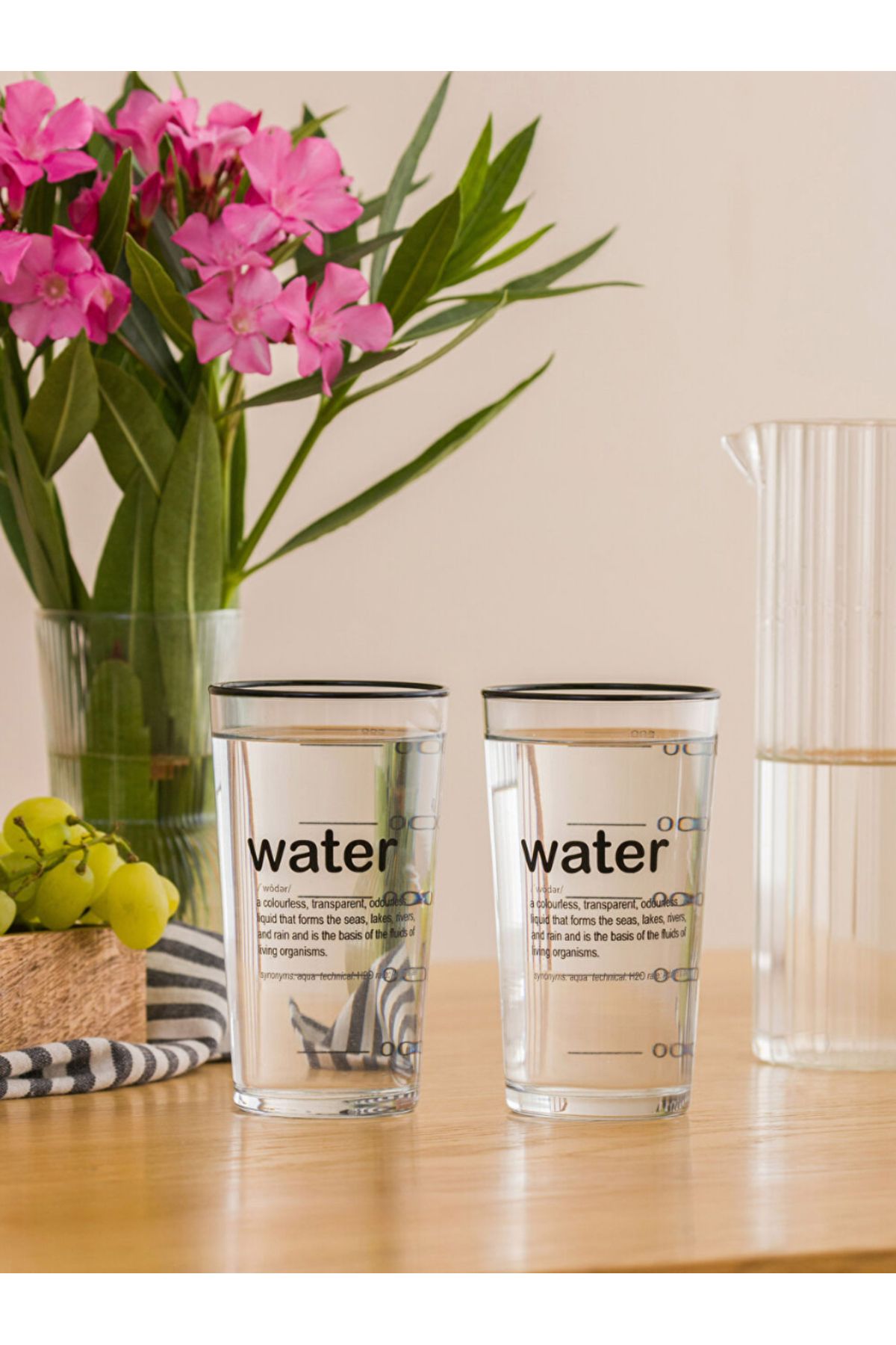 LC Waikiki LCW HOME Siyah Yazı Baskılı Bardak Seti 2'li 570 ml