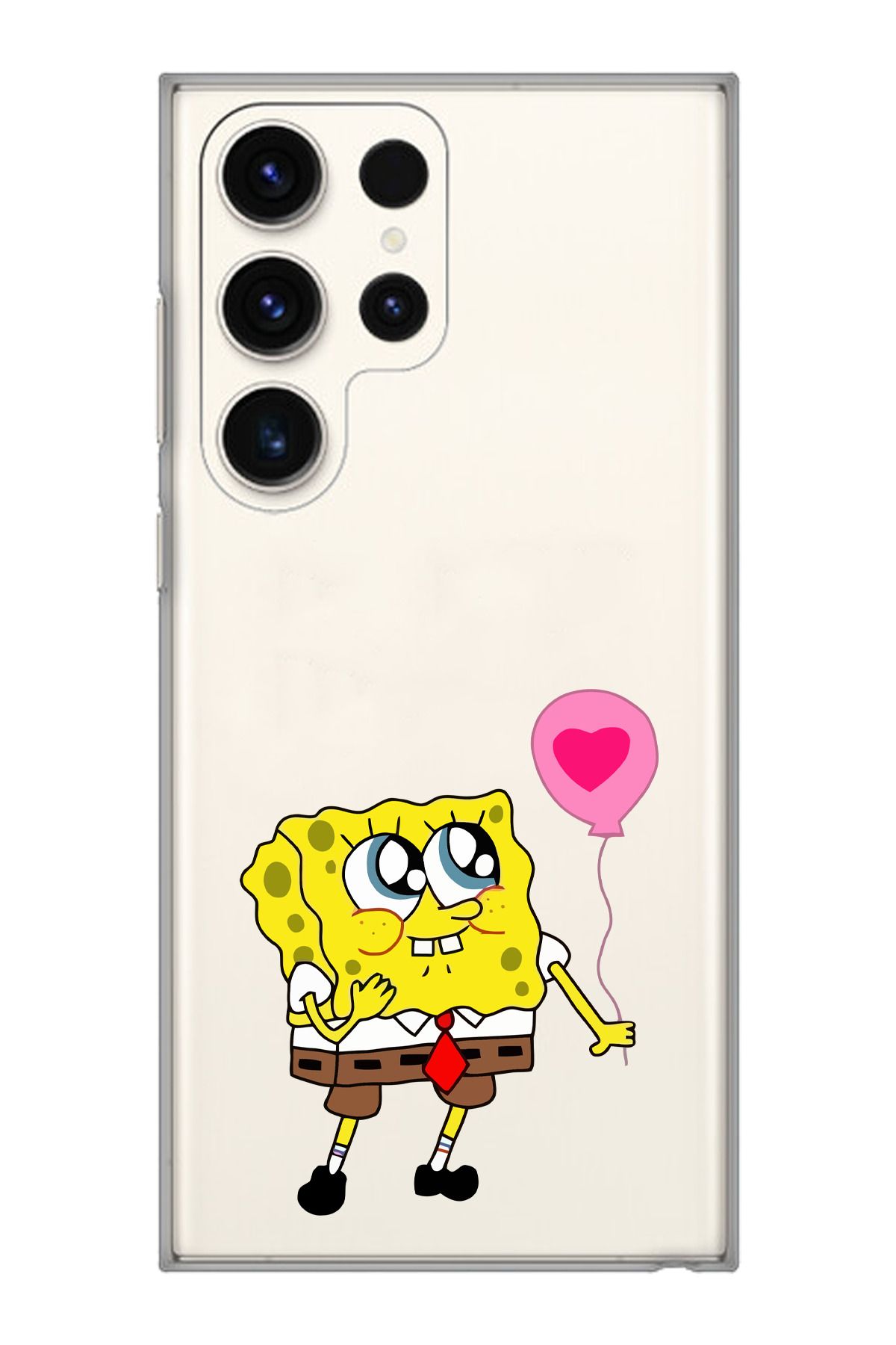 moonset Samsung Galaxy S25 Ultra Uyumlu Sünger Bob Tasarımlı Baskılı Şeffaf Telefon Kılıfı