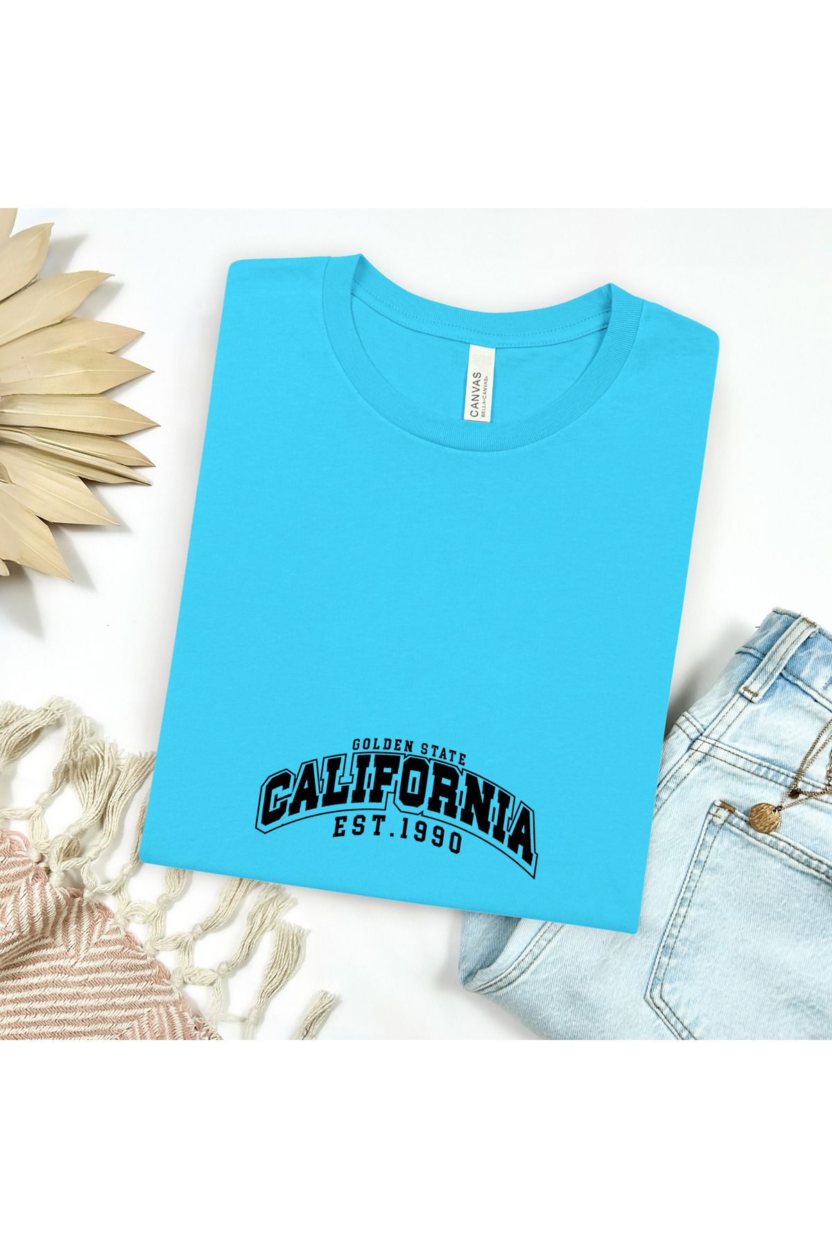 GHAND CALIFORNIA Golden State Baskılı trend Unısex Normal Kalıp T-Shirt
