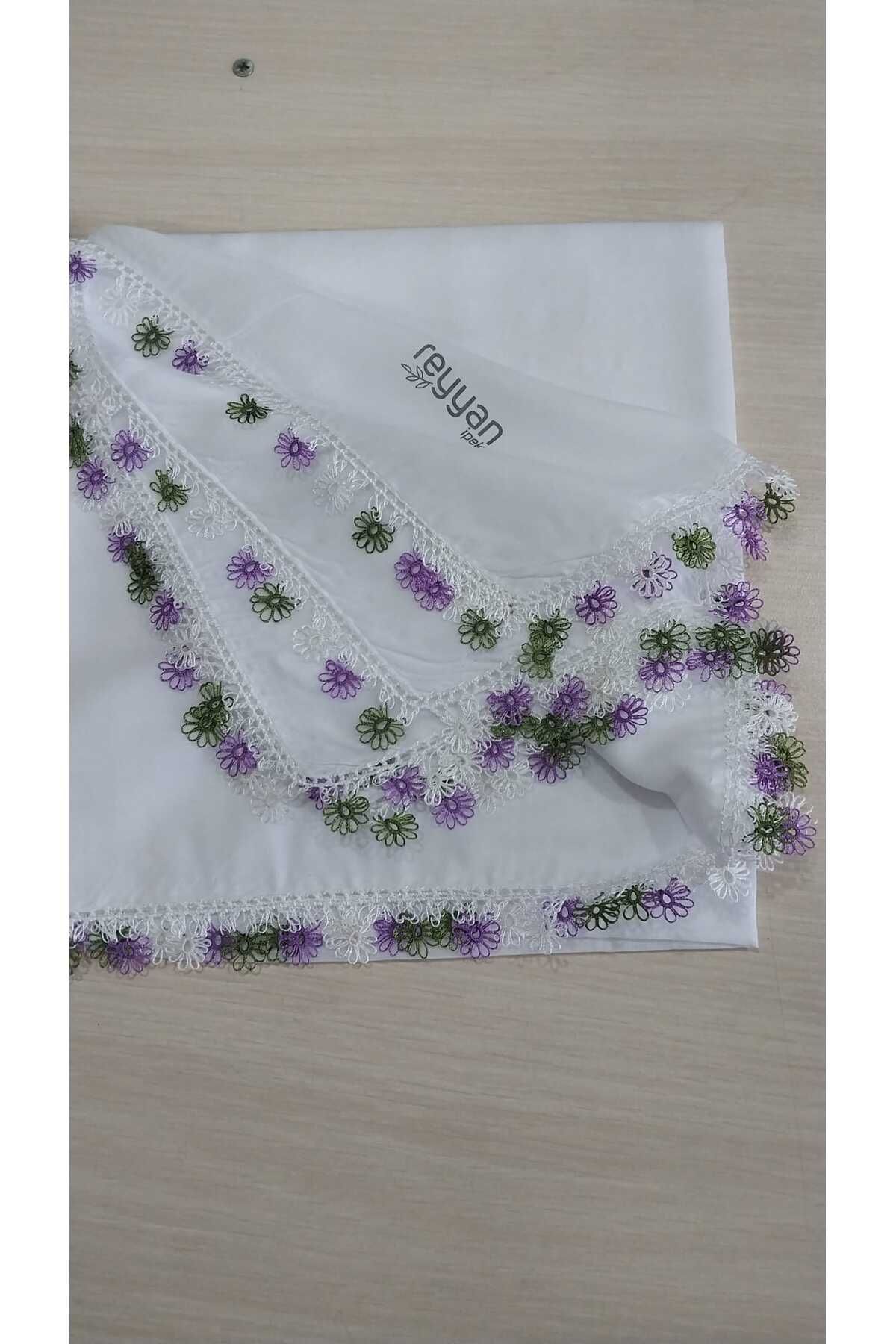 Papatyam El işi Tığ Oyası ve Mekik Oyalı Yazma/Tığ ve Mekik İşi yazma/Çeyizlik Yemeni/100x100/Reyyan/