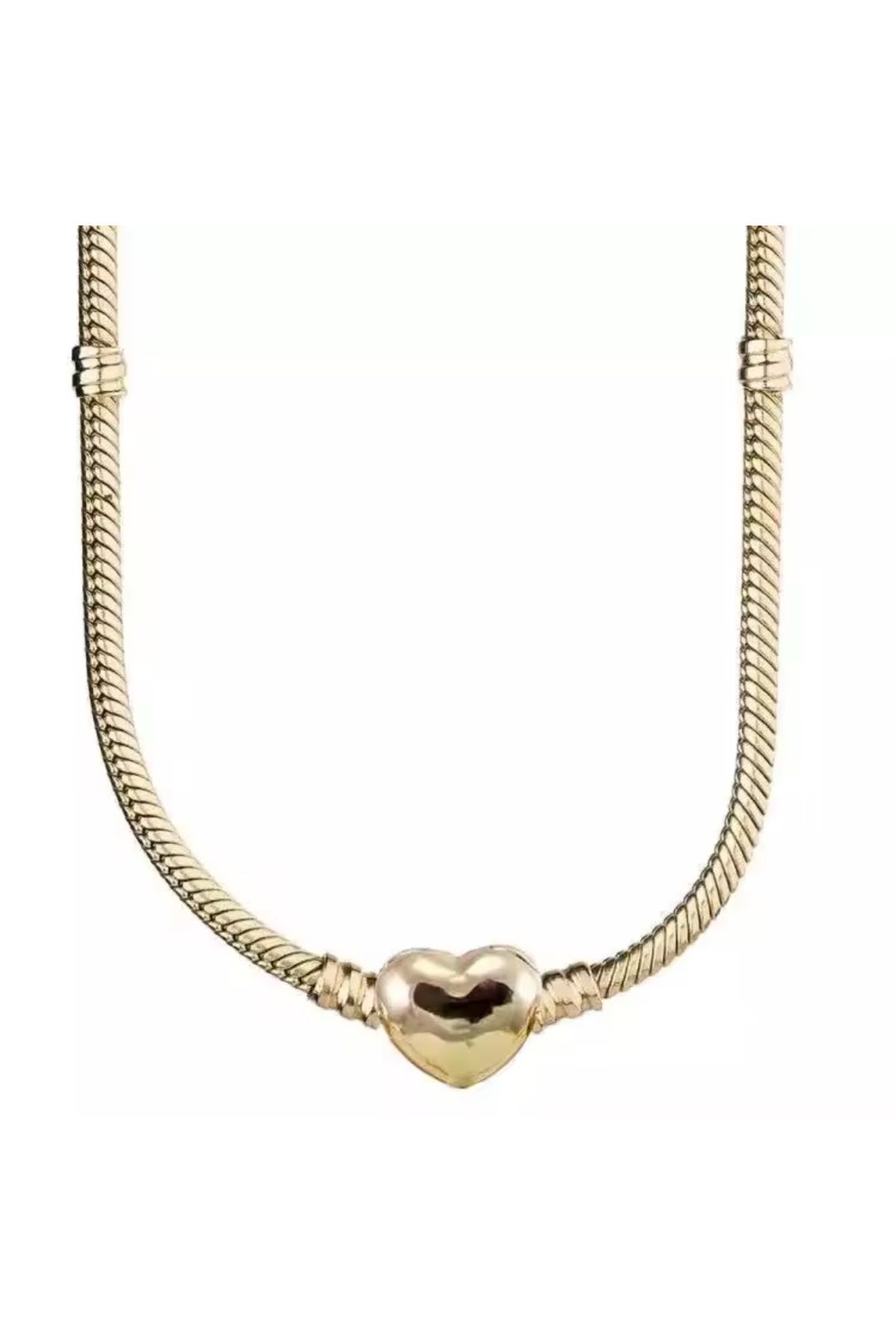 Hector&Co. Jewellery Gümüş Gold Renk Moments Kalp Klipsli Zincir Kolye