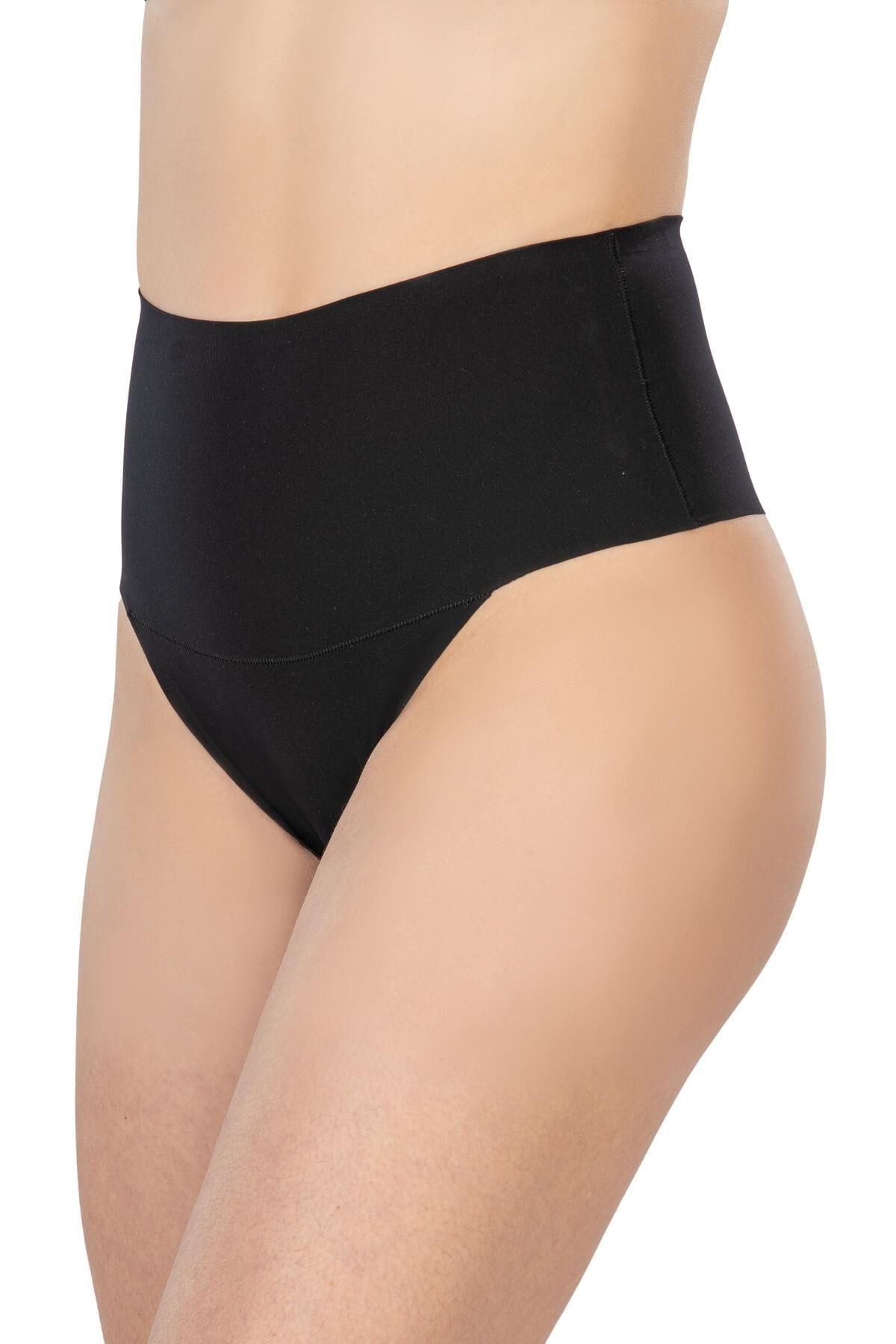 Nemere SİYAH MI 2806 Lazer Kesim Yüksek Bel İz Yapmaz String