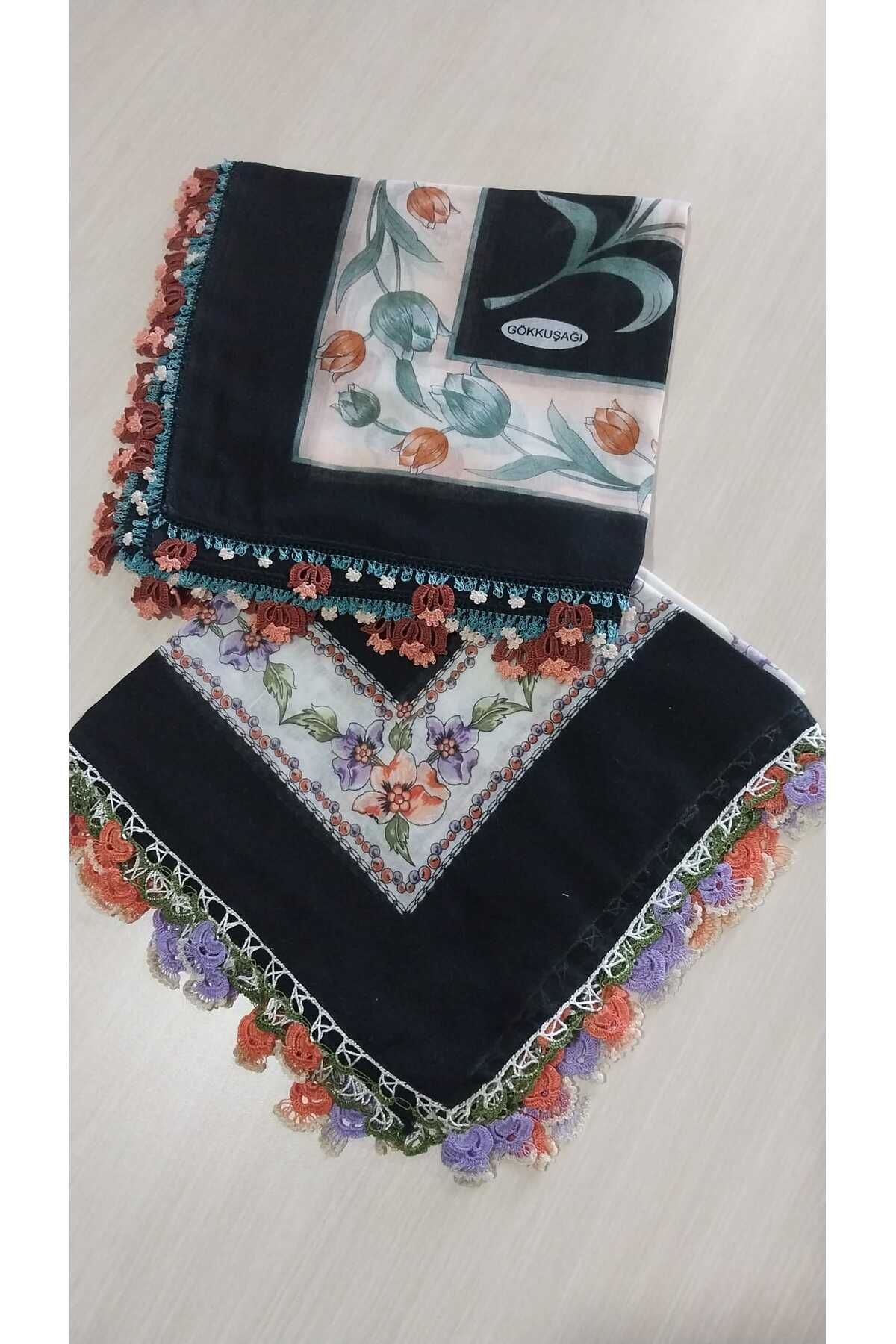 Papatyam El işi 2 Adet Tığ Oyalı Yazma/Tığ İşi Yazma/Vintage/Çeyizlik Yemeni/100x100/Pamuklu