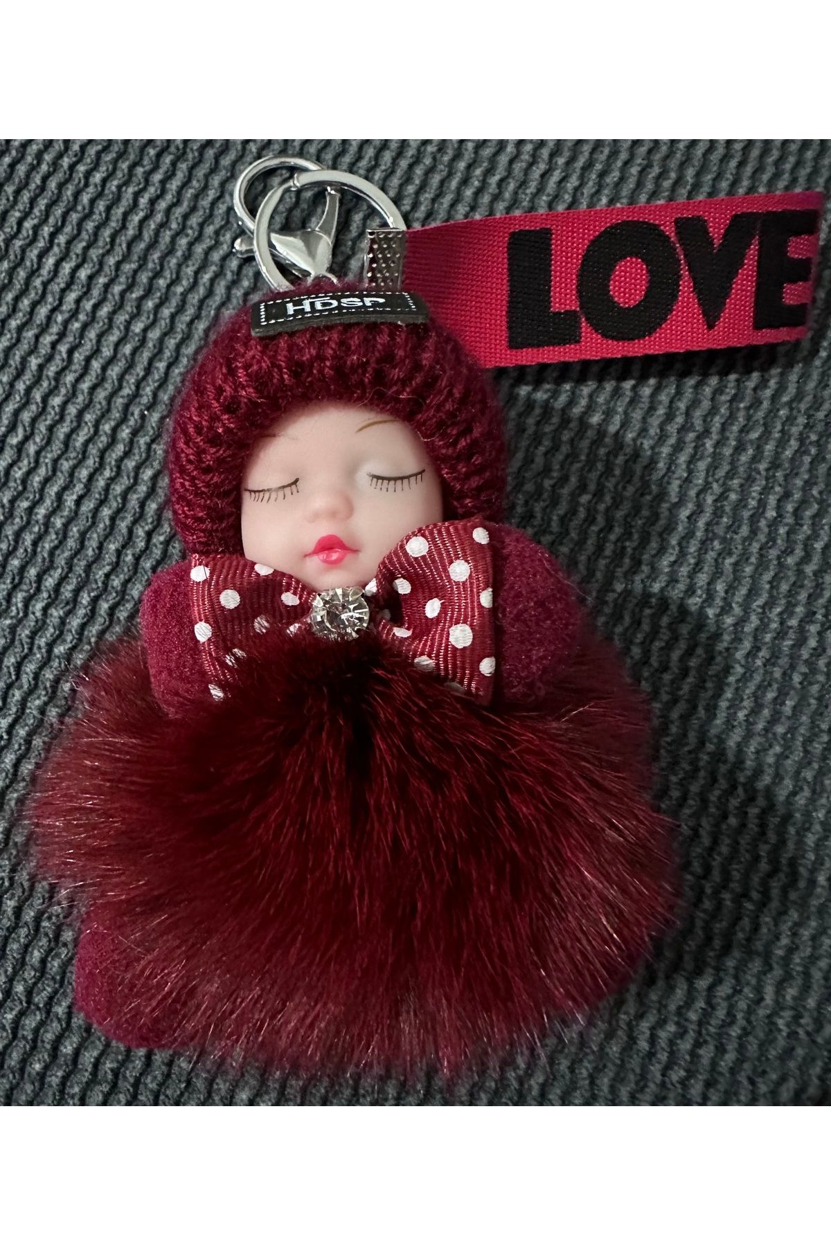 hdshop HDSP Ponpon Uyuyan Bebek Anahtarlık - Çanta Aksesuarı