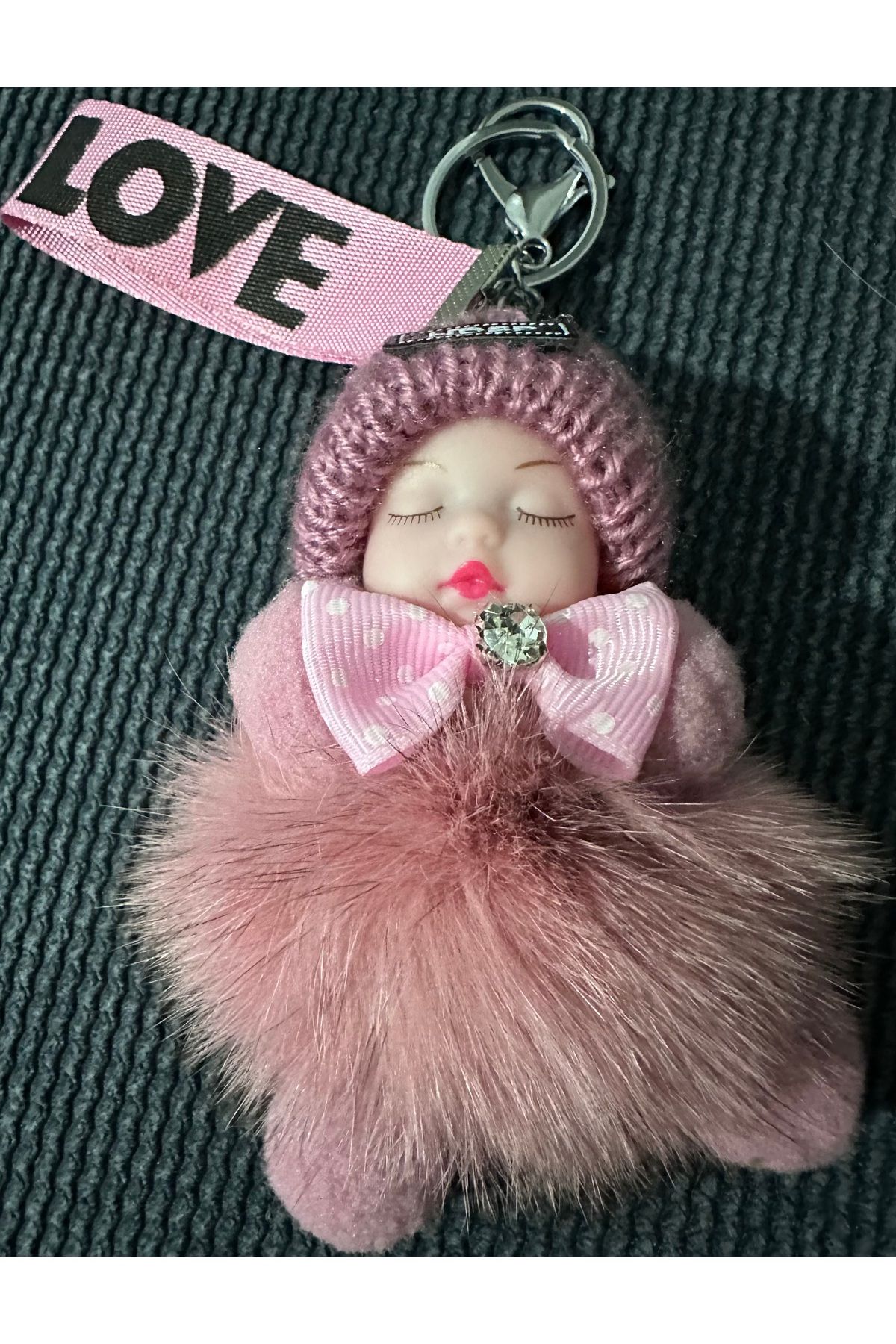 hdshop HDSP Ponpon Uyuyan Bebek Anahtarlık - Çanta Aksesuarı