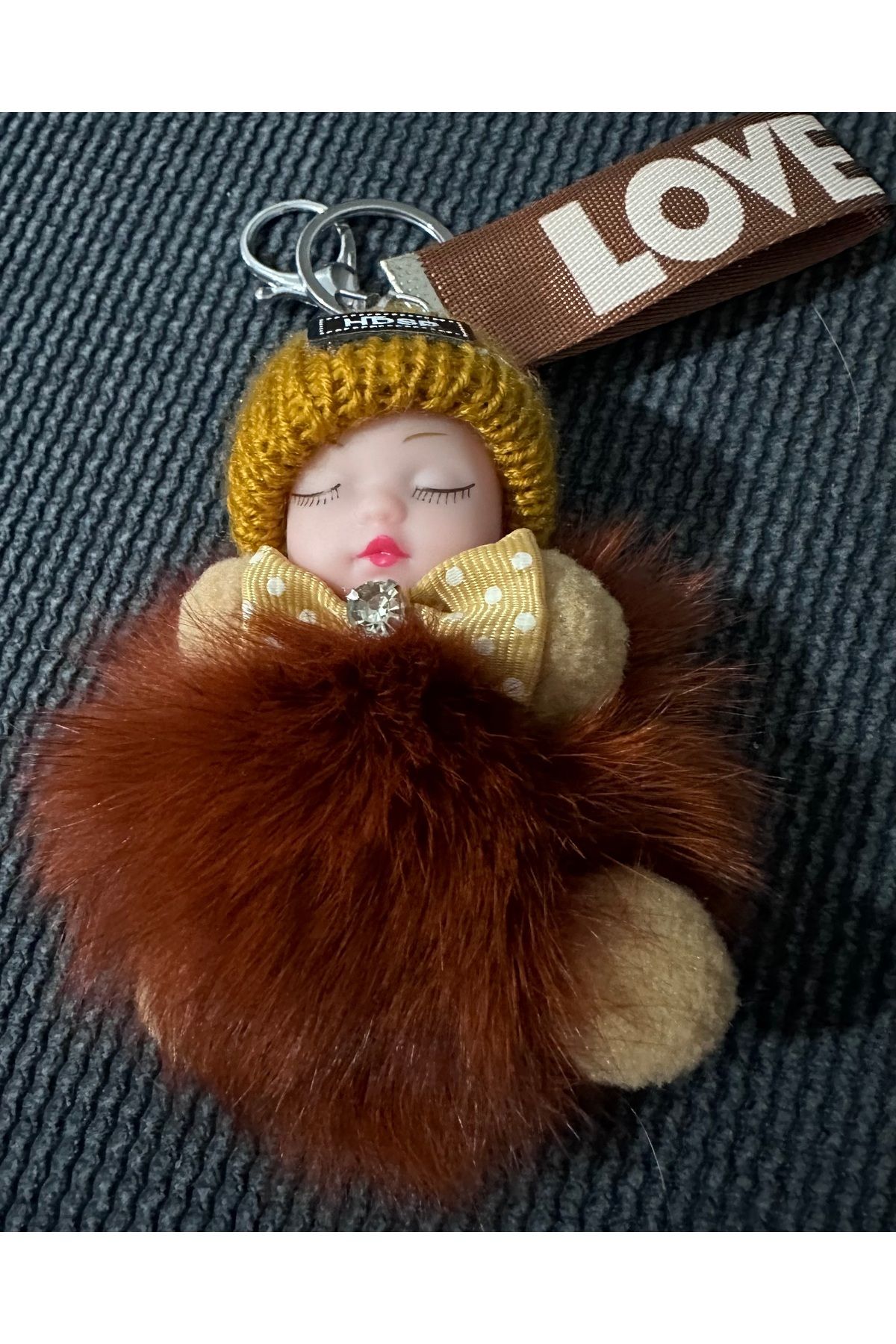 hdshop HDSP Ponpon Uyuyan Bebek Anahtarlık - Çanta Aksesuarı