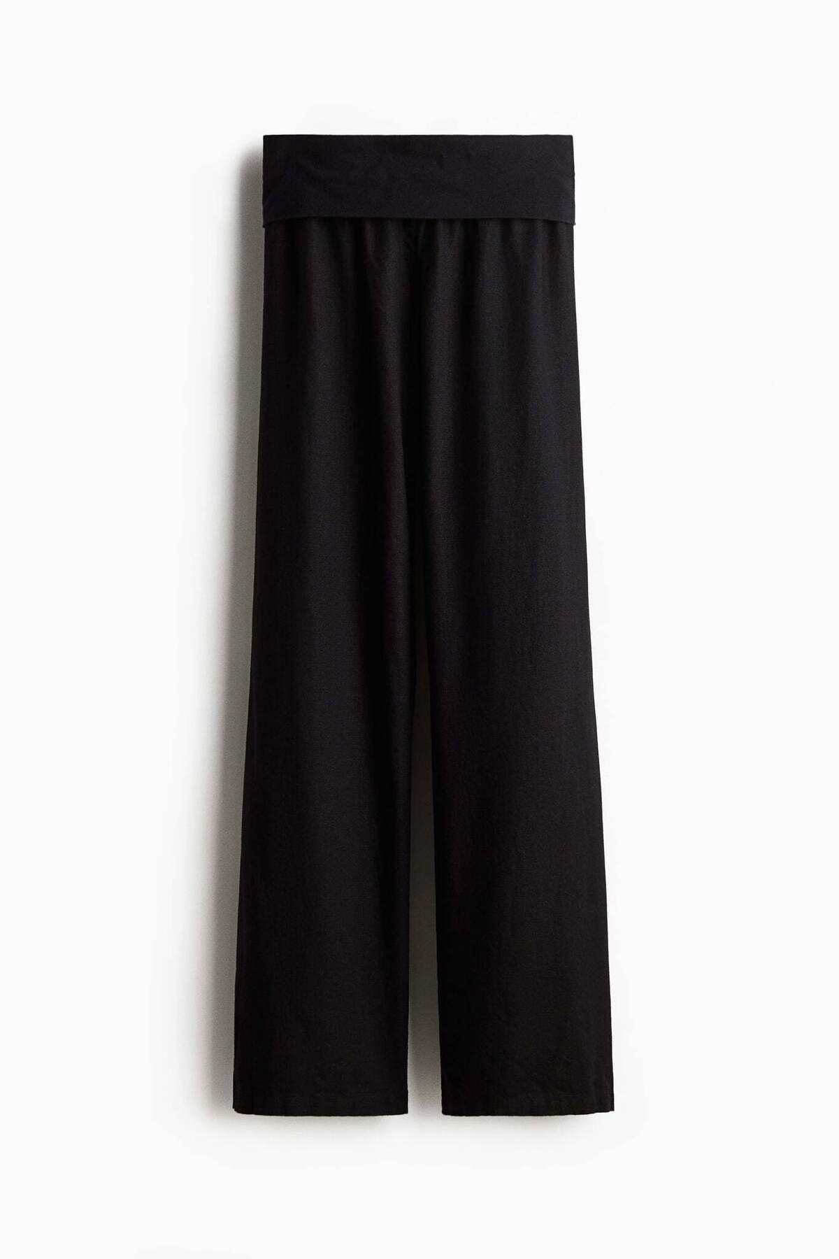 H&M-Foldover-waist linen-blend trousers 5