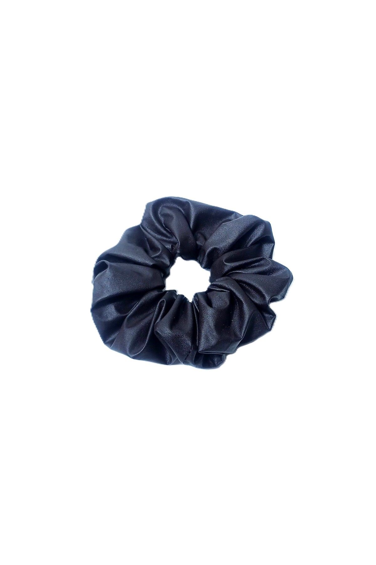 SYAZE İnce Deri Kumaş Orta Boy Scrunchie – Acı Kahverengi