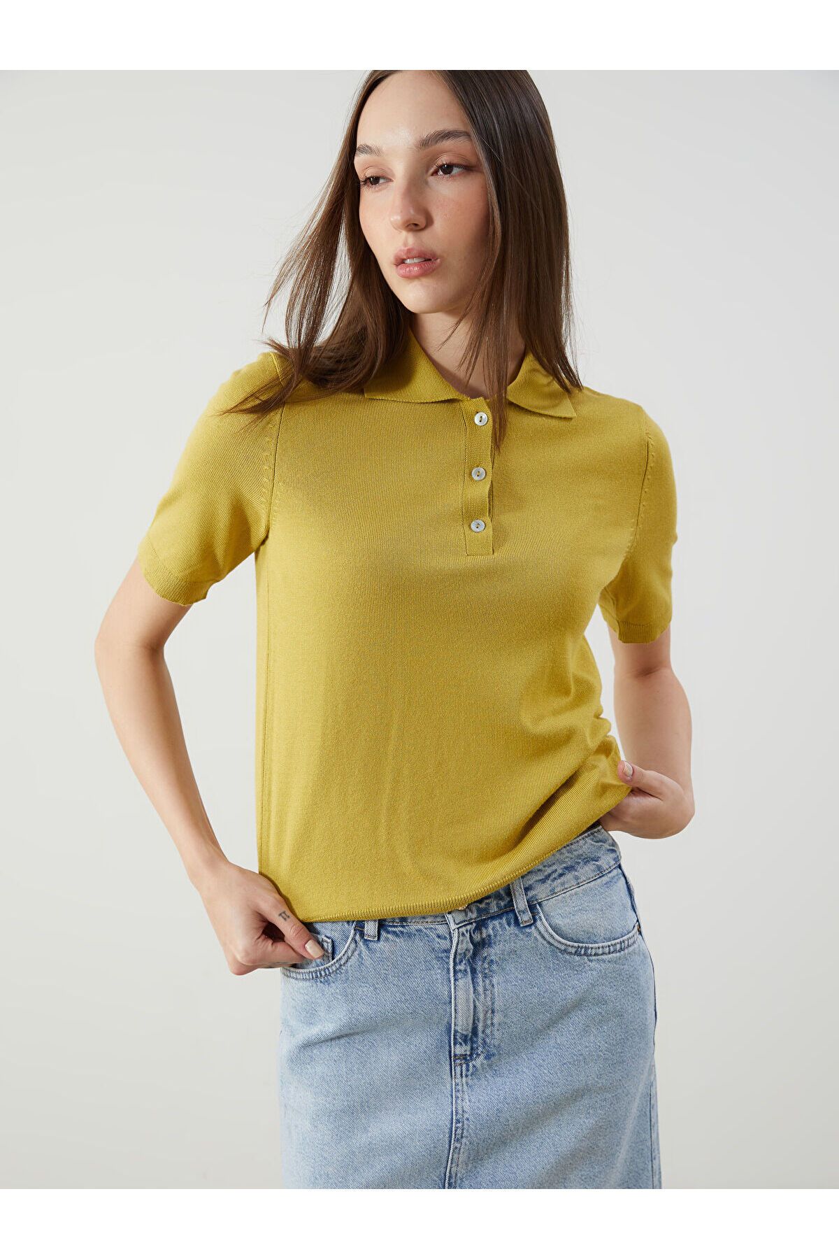 LC Waikiki Polo Yaka Kadın Triko Kazak