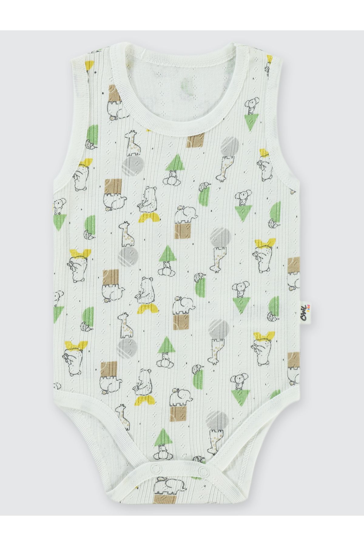Civil Baby Erkek Bebek Çıtçıtlı Badi 1-18 Ay Ekru