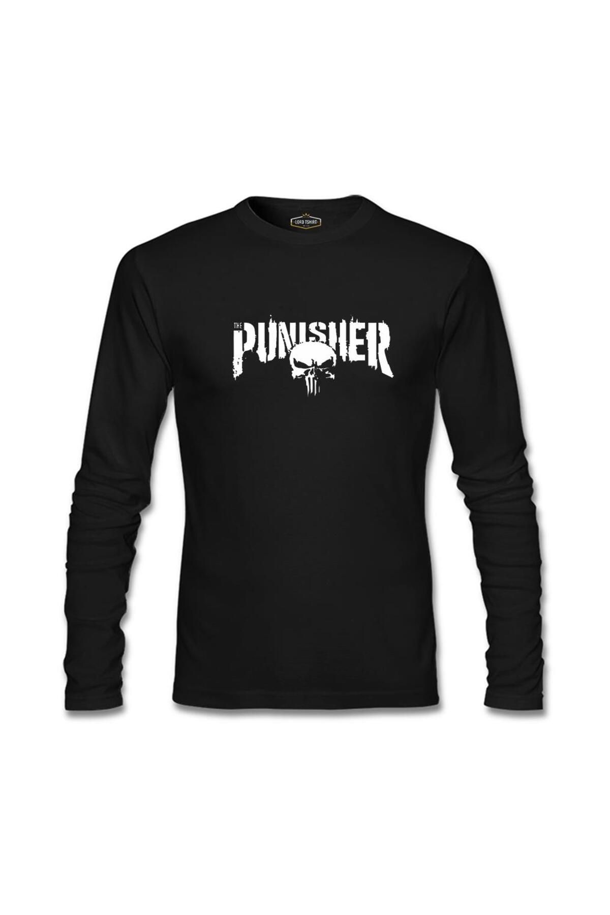 Lord T-Shirt Punisher - Logo Ban Siyah Erkek Sweatshirt
