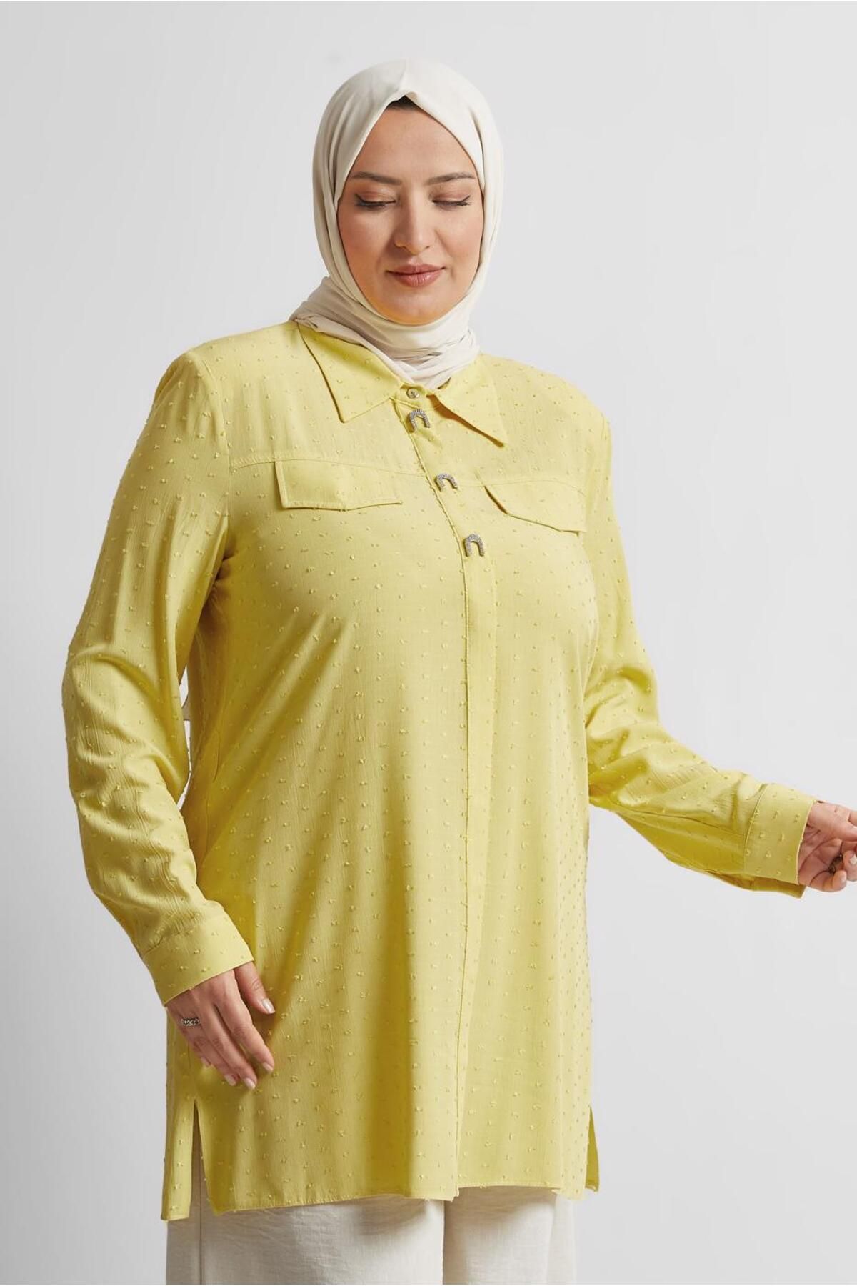 Alvina GÖMLEK YAKA VİSKON TUNİK 20742