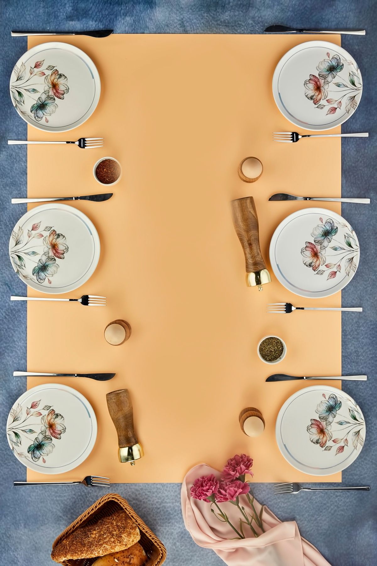 Babion Lüx Seramik 6 Kişilik Pasta Tabağı Seti, Feriha Pasta Sunum Tabağı 20cm
