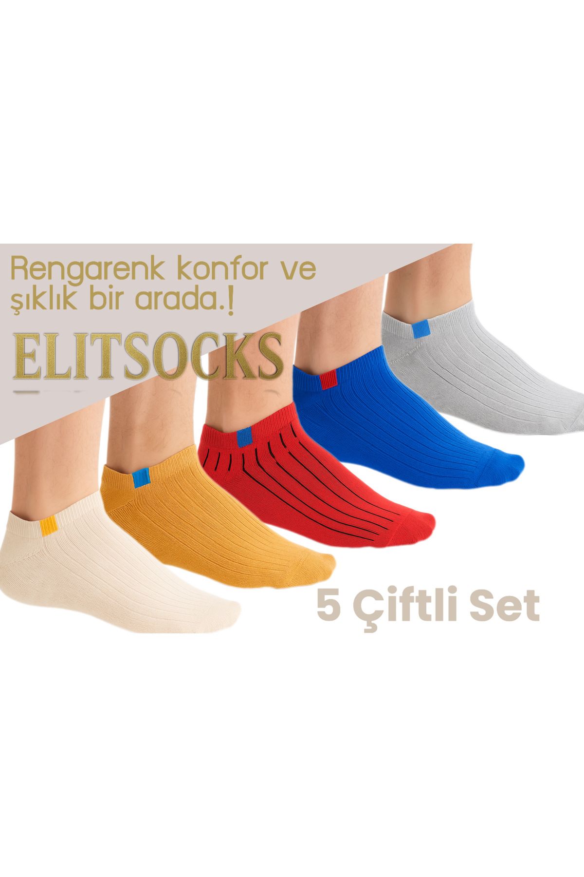 Koza Elitesocks Erkek Çorap Seti 5’li – Gün Boyu Konfor, Modern Tarz (41-45)