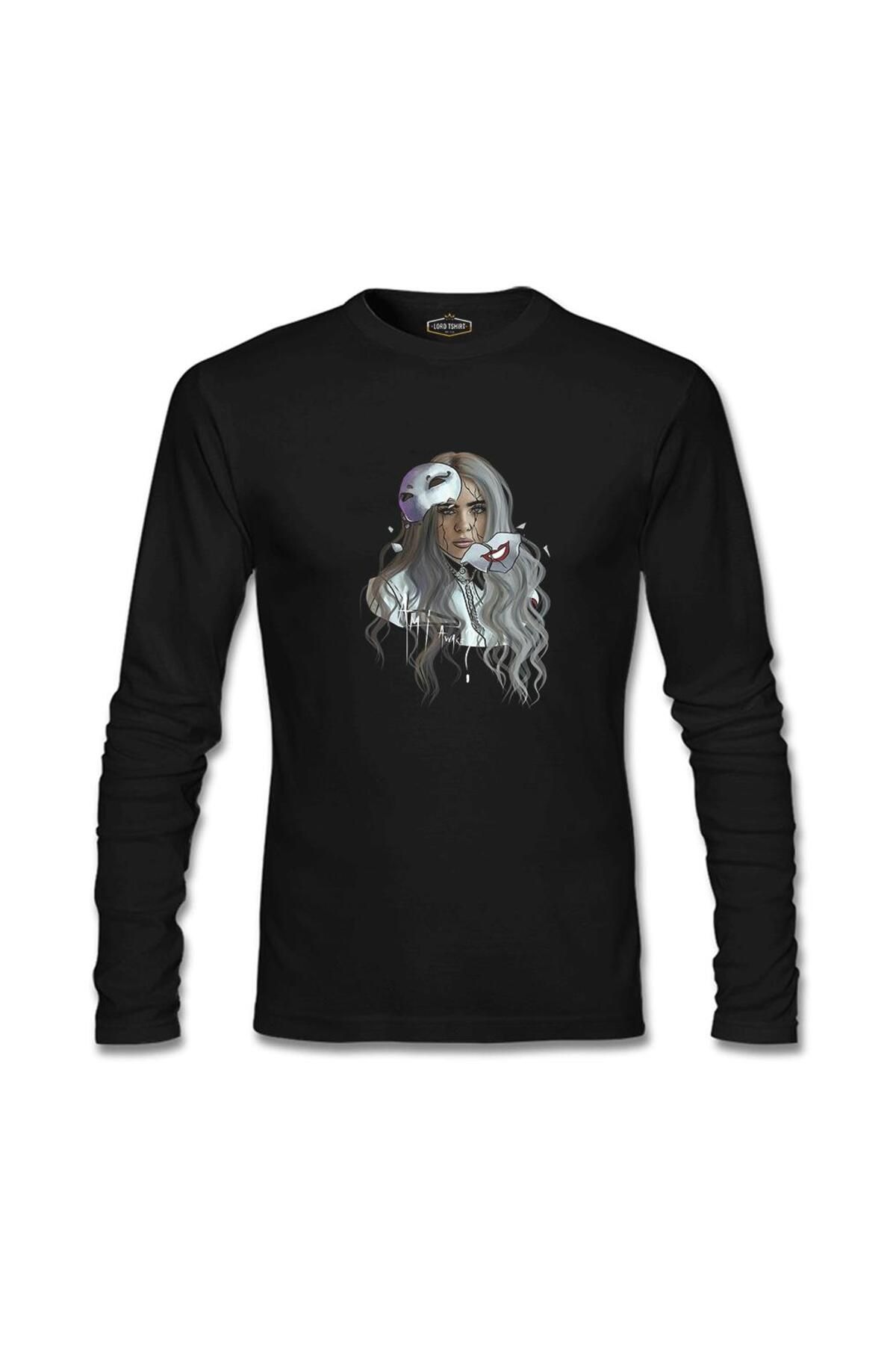 Lord T-Shirt Billie Eilish - Mask Siyah Erkek Sweatshirt