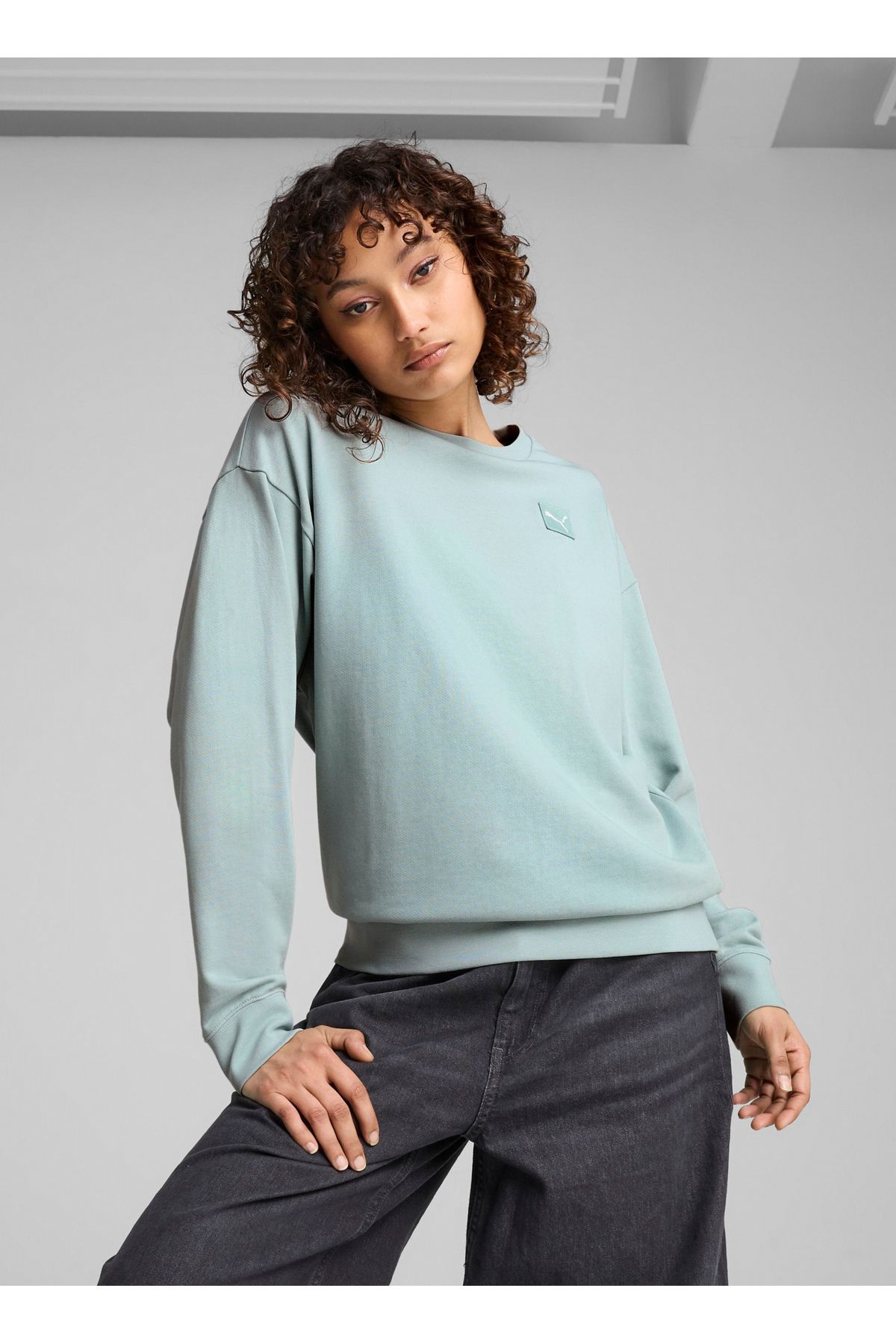 Puma 69089867 ESS ELEVATED Comfort Crew Nane Yuvarlak Yaka Regular Fit Düz Kadın Sweatshırt