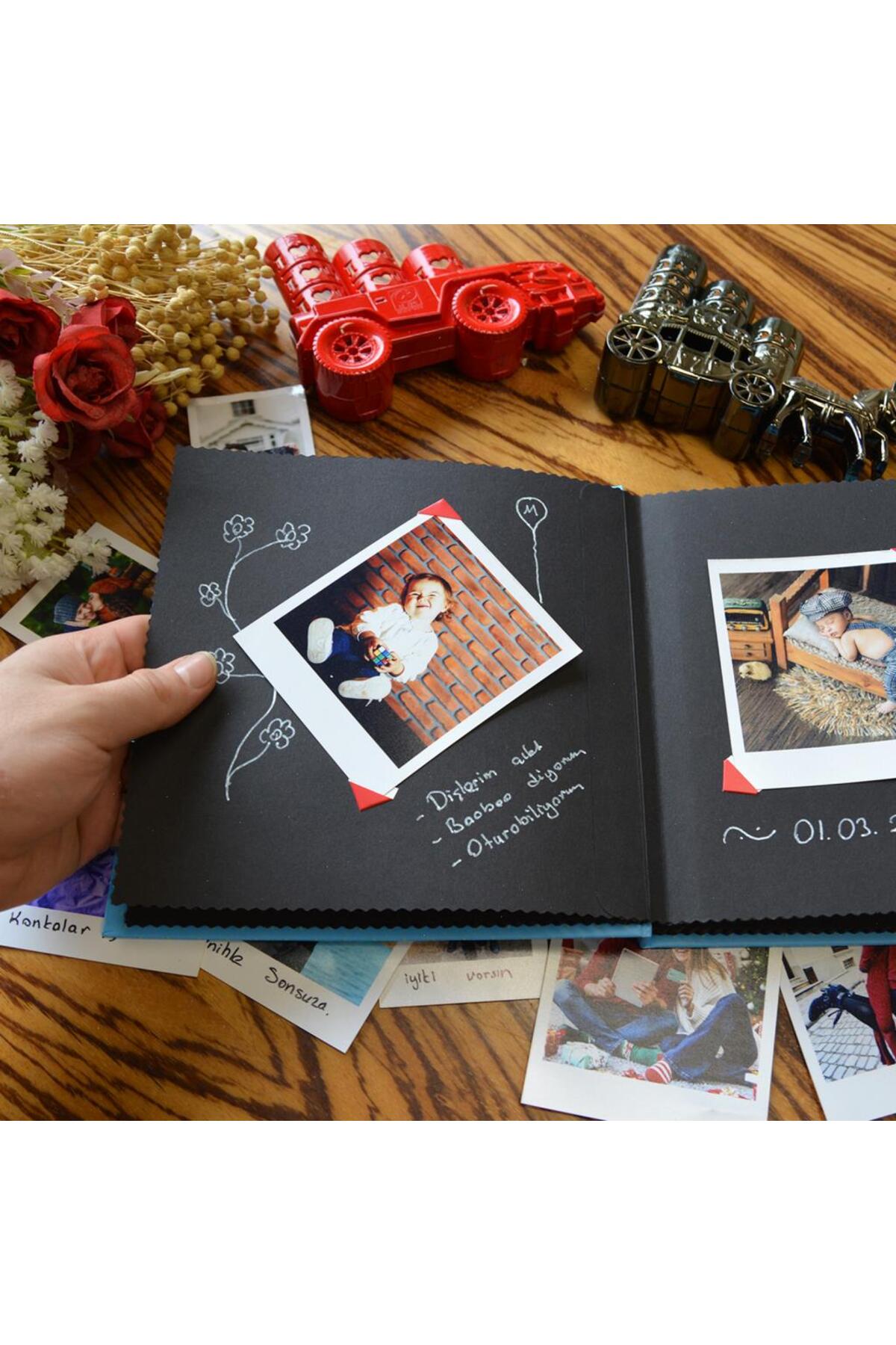 Nobbystar Uykucu Erkek Bebek Anı Defteri ve Fotoğraf Albümü – Beyaz Kalem + 2 Adet Sticker Hediyeli fotoğrafı 3 (önizleme)