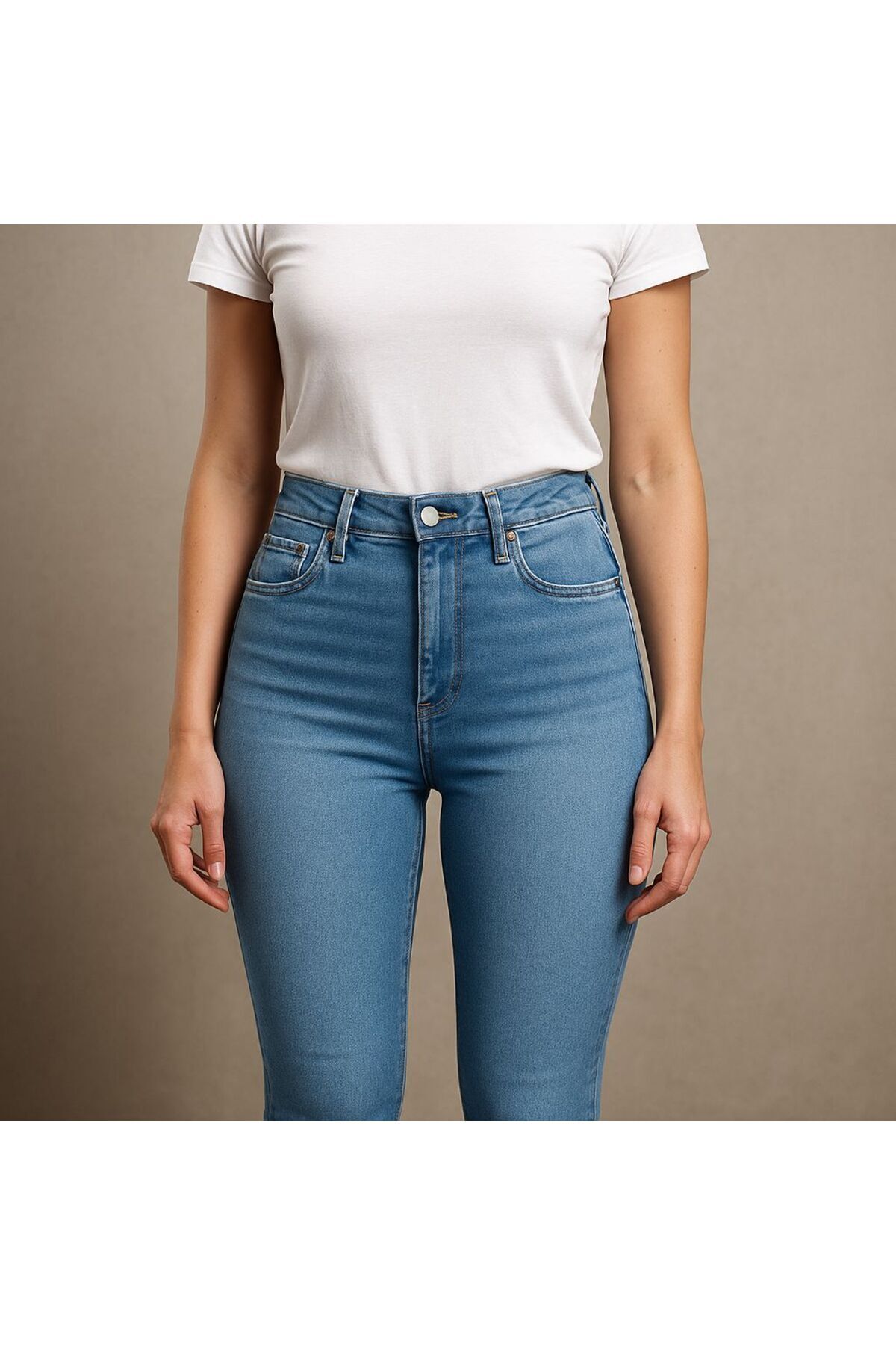 بنطلون جينز أزرق فاتح عصري للنساء من بونكا