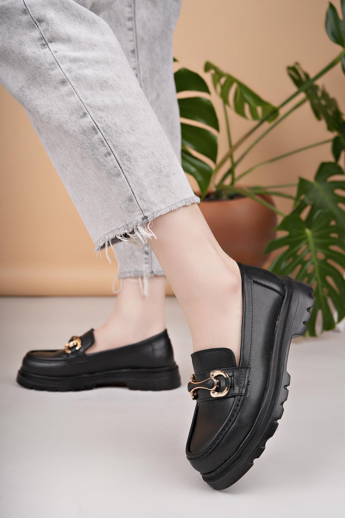 Nesil Shoes Süha 501 Siyah Anatomik Kadın Lofer